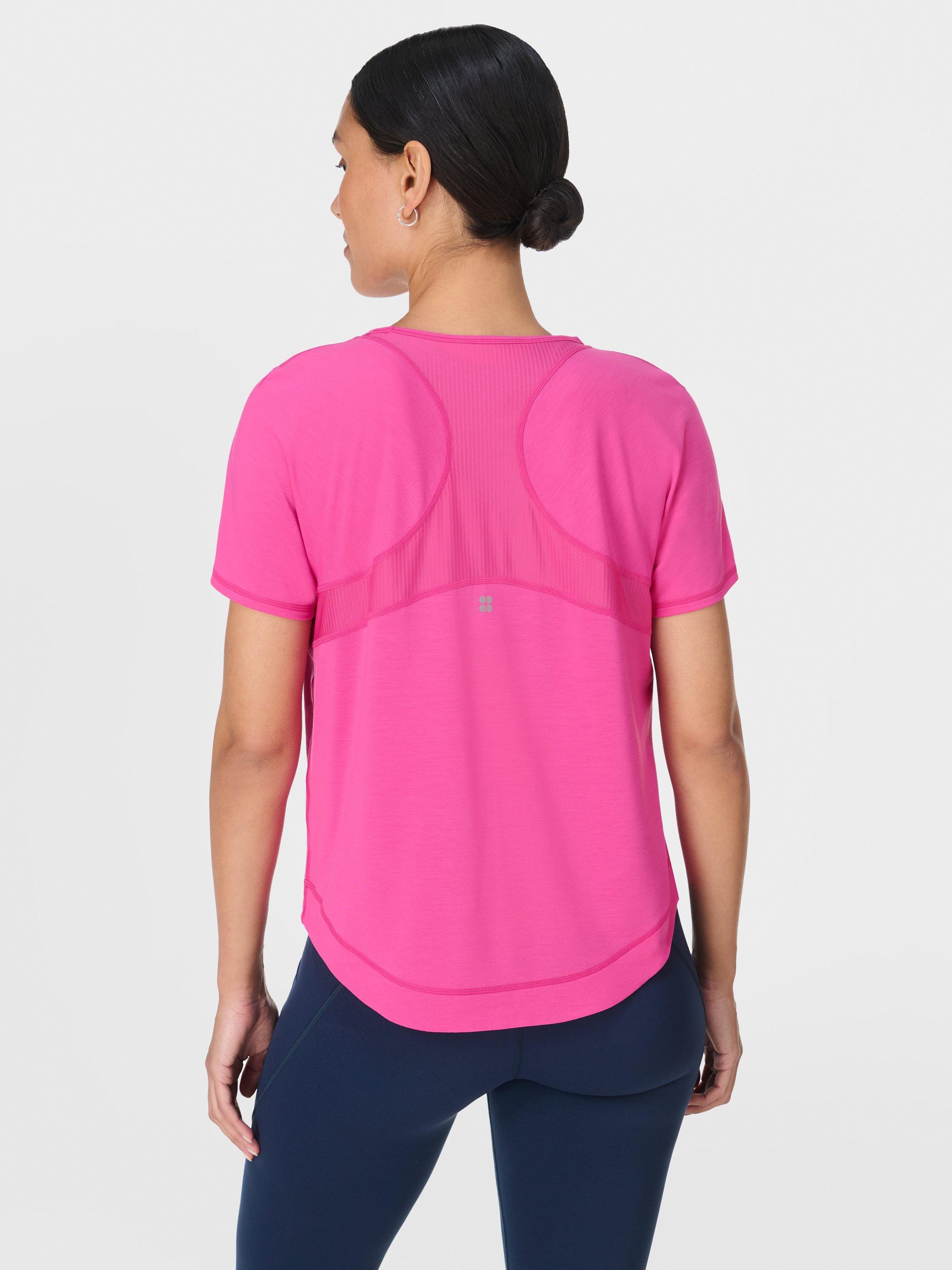 Product image 2 of 8, which shows Sweaty Betty Breathe Easy T-Shirt, Fuchsia Pink, S