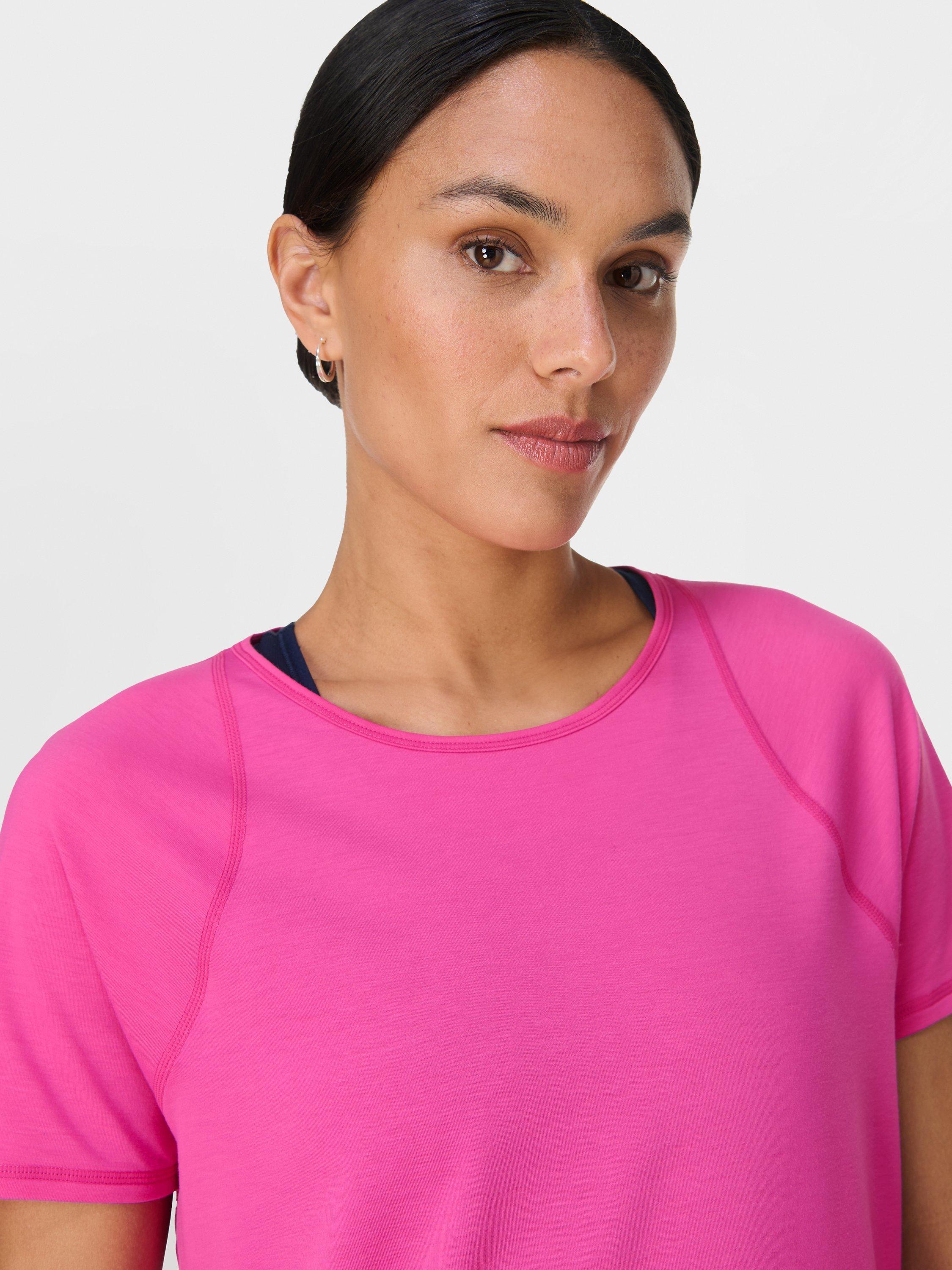 Product image 4 of 8, which shows Sweaty Betty Breathe Easy T-Shirt, Fuchsia Pink, S