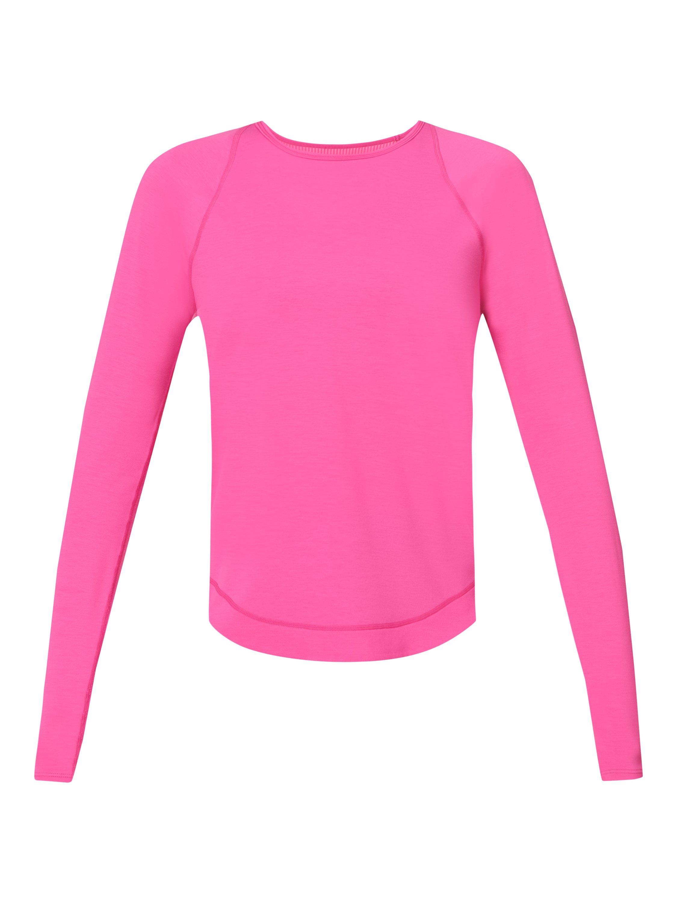 Product image 6 of 7, which shows Sweaty Betty Breathe Easy Long Sleeve Top, Fuchsia Pink, XXS