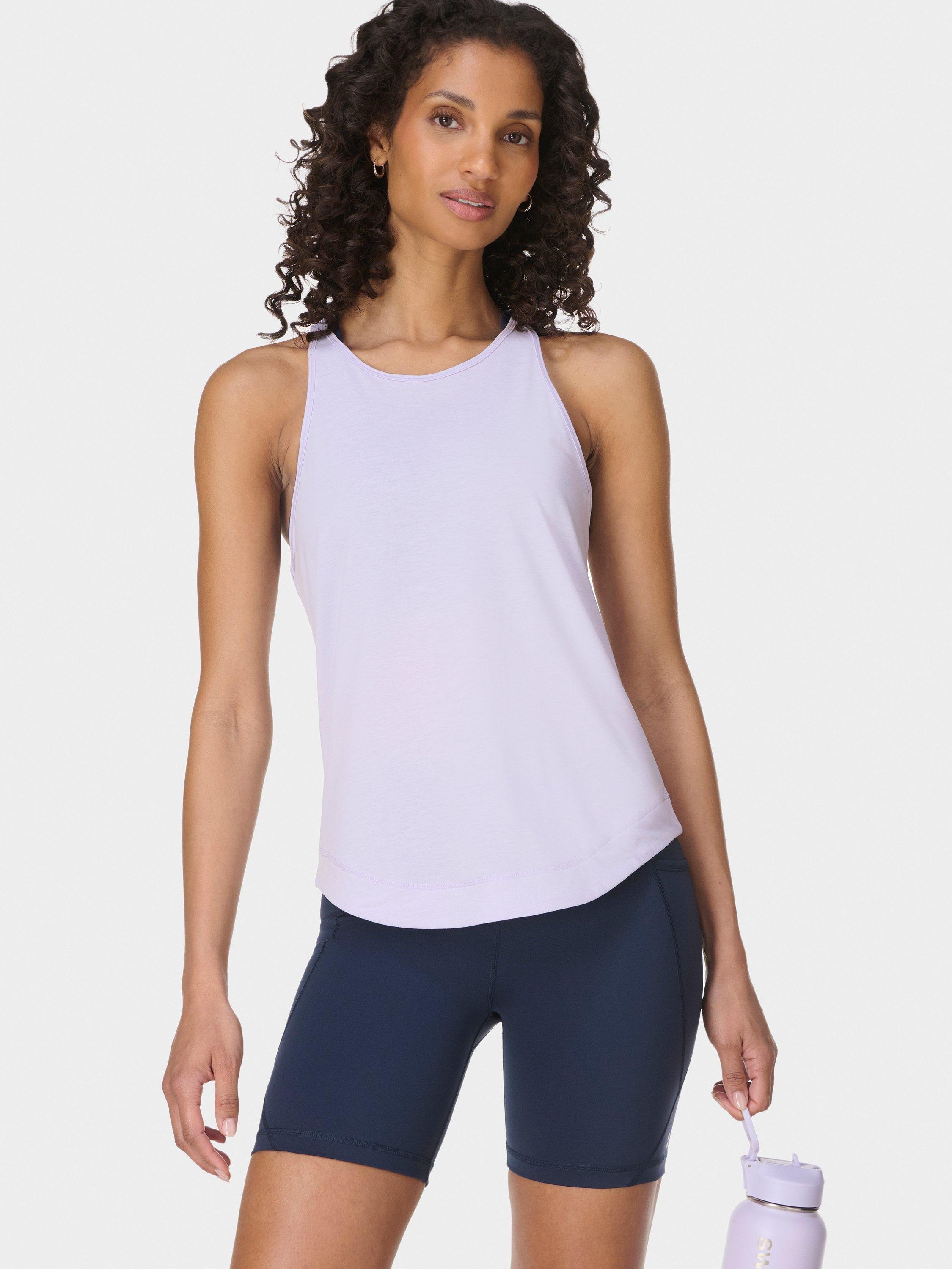 Product image 2 of 7, which shows Sweaty Betty Breathe Easy Tank Top, Purple Heather, XS