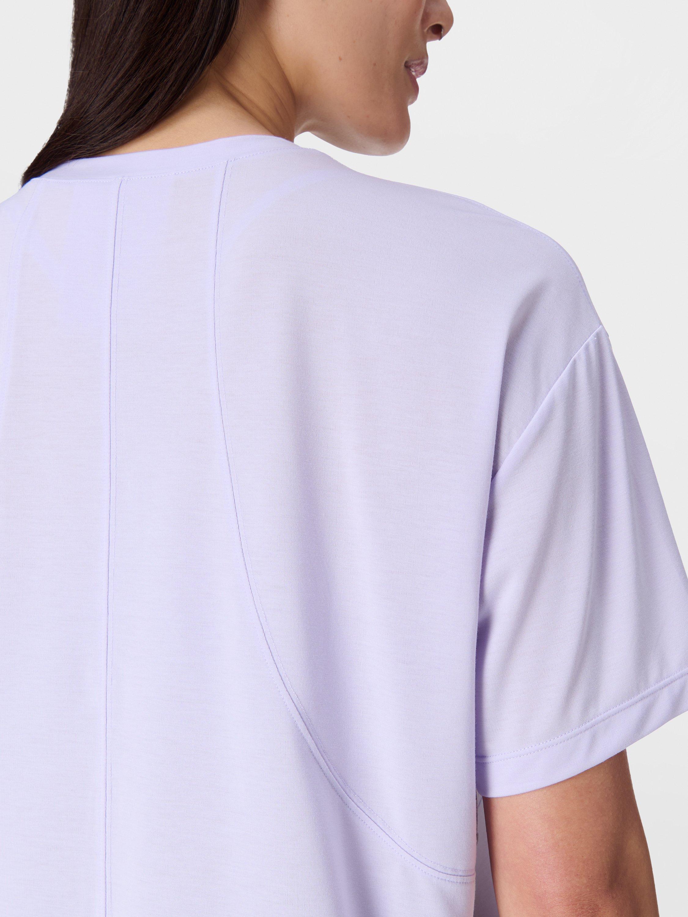 Product image 5 of 7, which shows Sweaty Betty Soft Flow Studio T-Shirt, Heather Purple, L