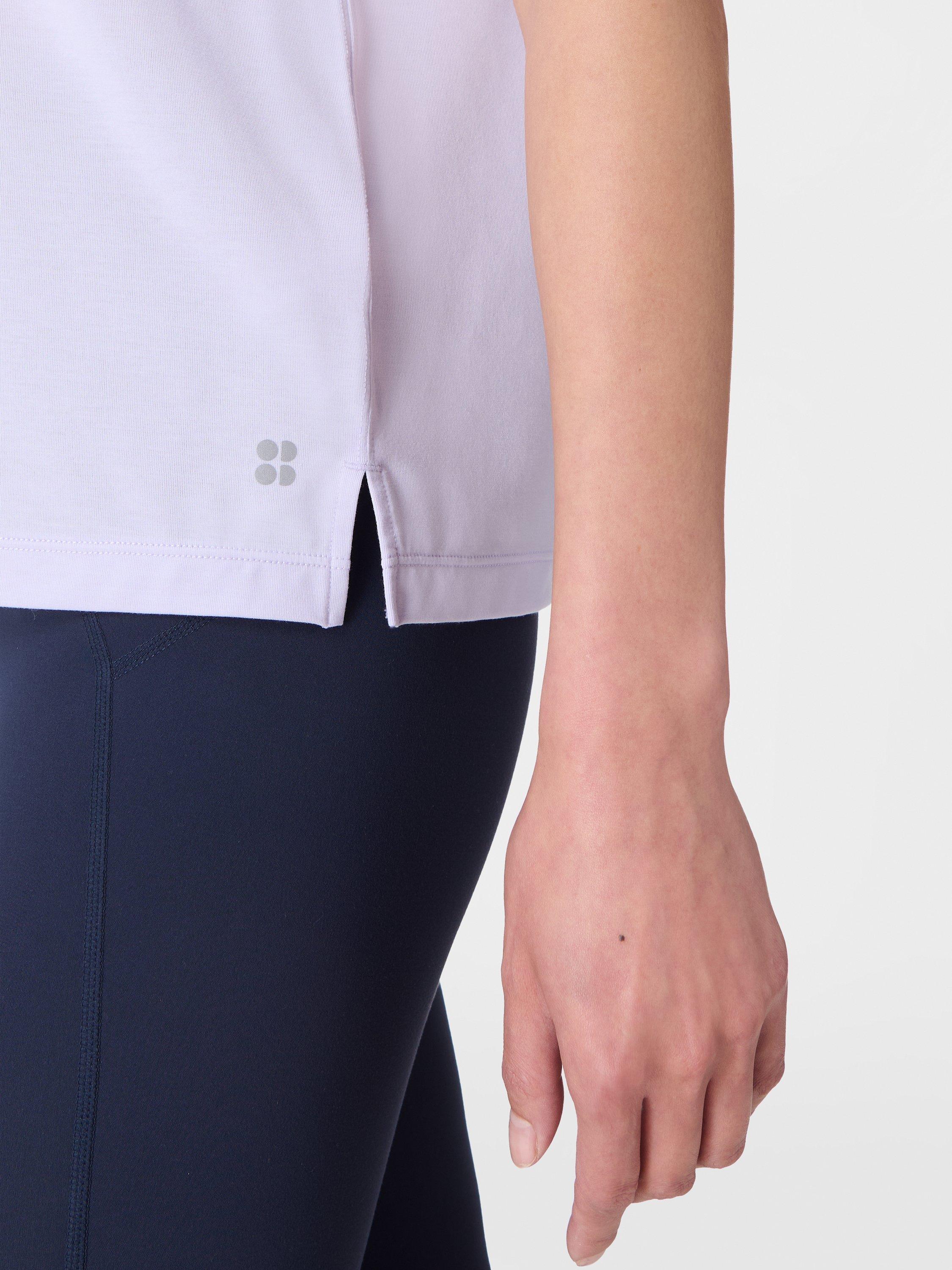Product image 6 of 7, which shows Sweaty Betty Soft Flow Studio T-Shirt, Heather Purple, L