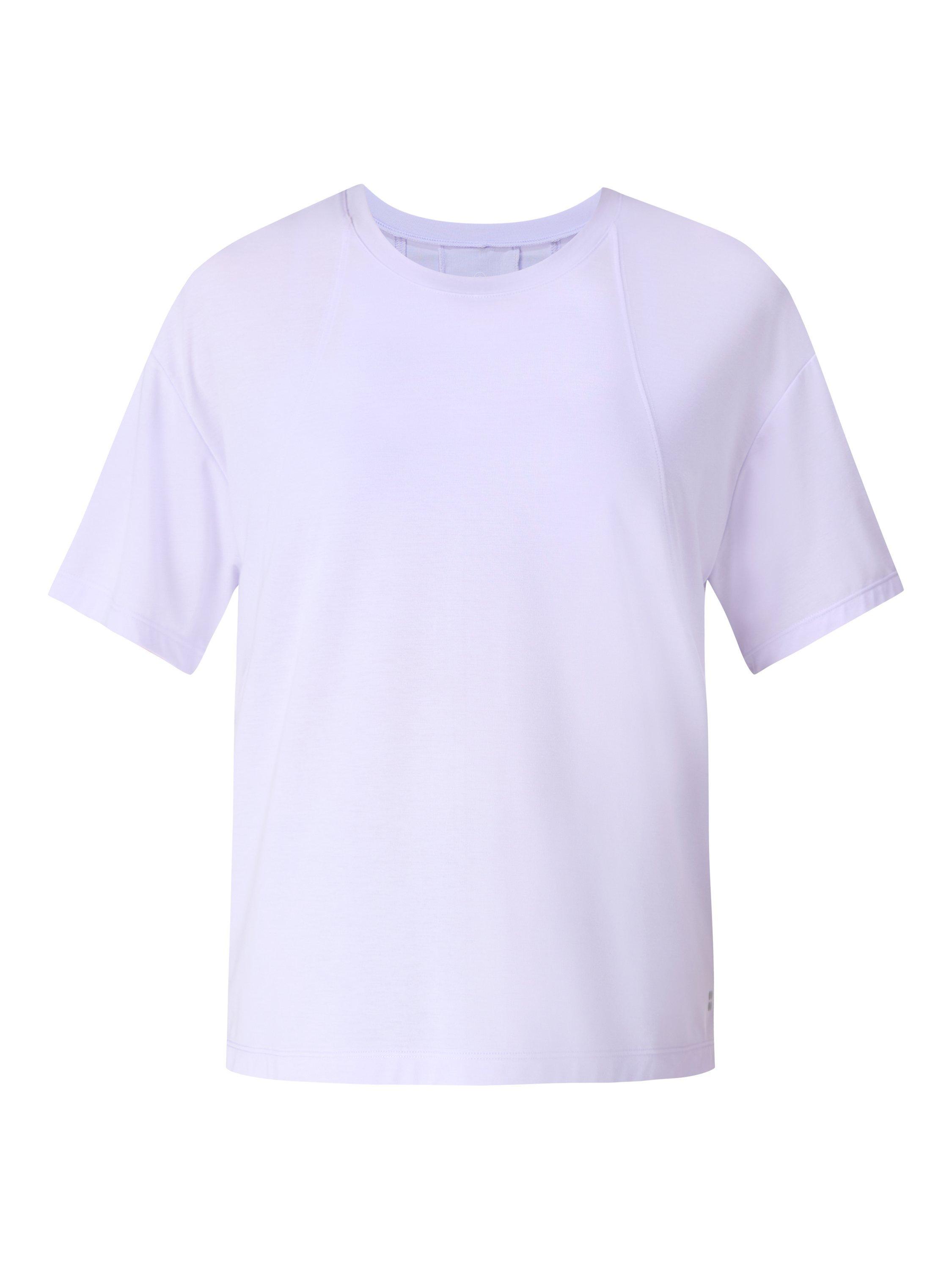Product image 7 of 7, which shows Sweaty Betty Soft Flow Studio T-Shirt, Heather Purple, L