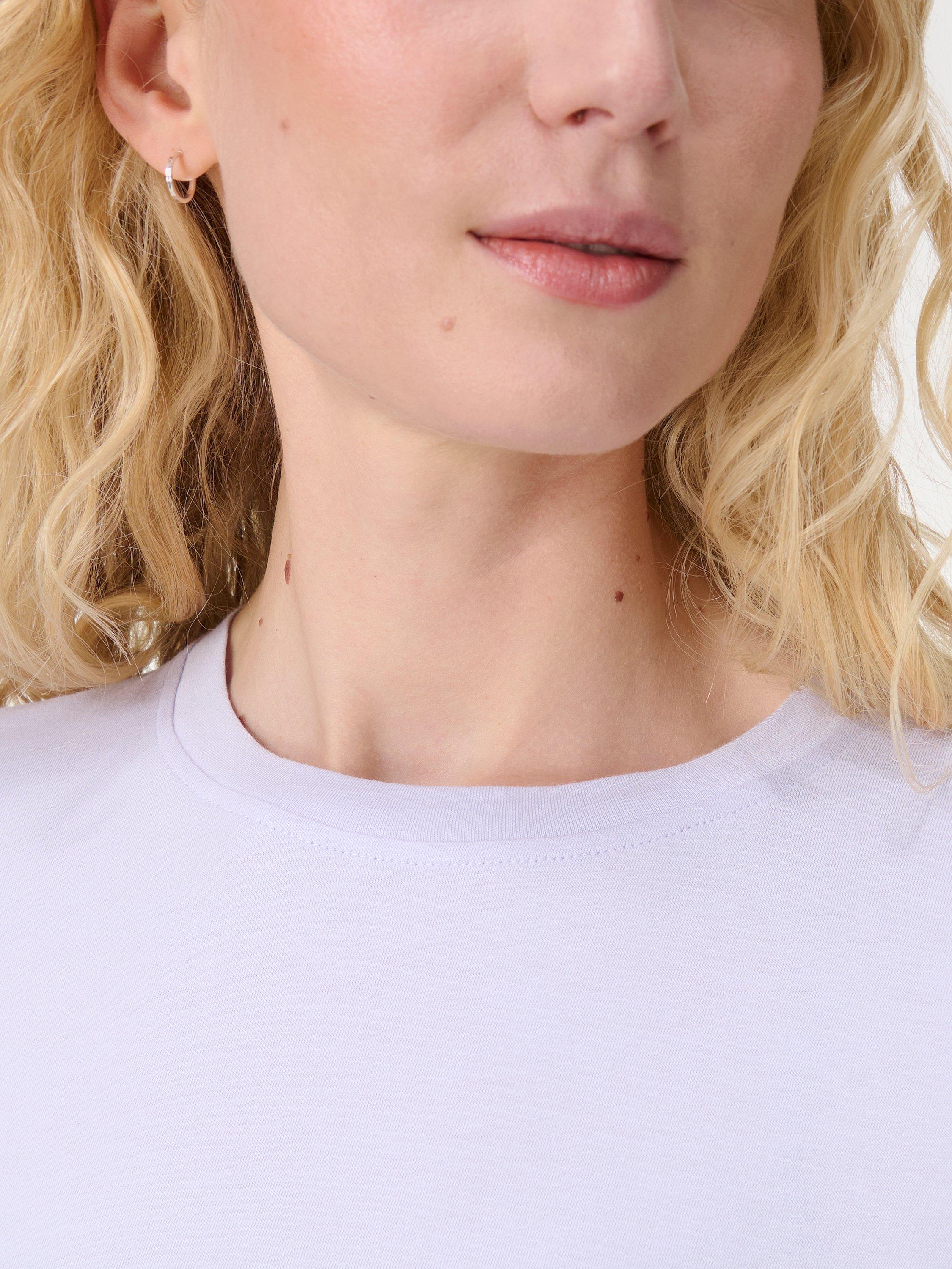 Product image 6 of 7, which shows Sweaty Betty Essential Organic Cotton Rich T-Shirt, Heather Purple, XXS