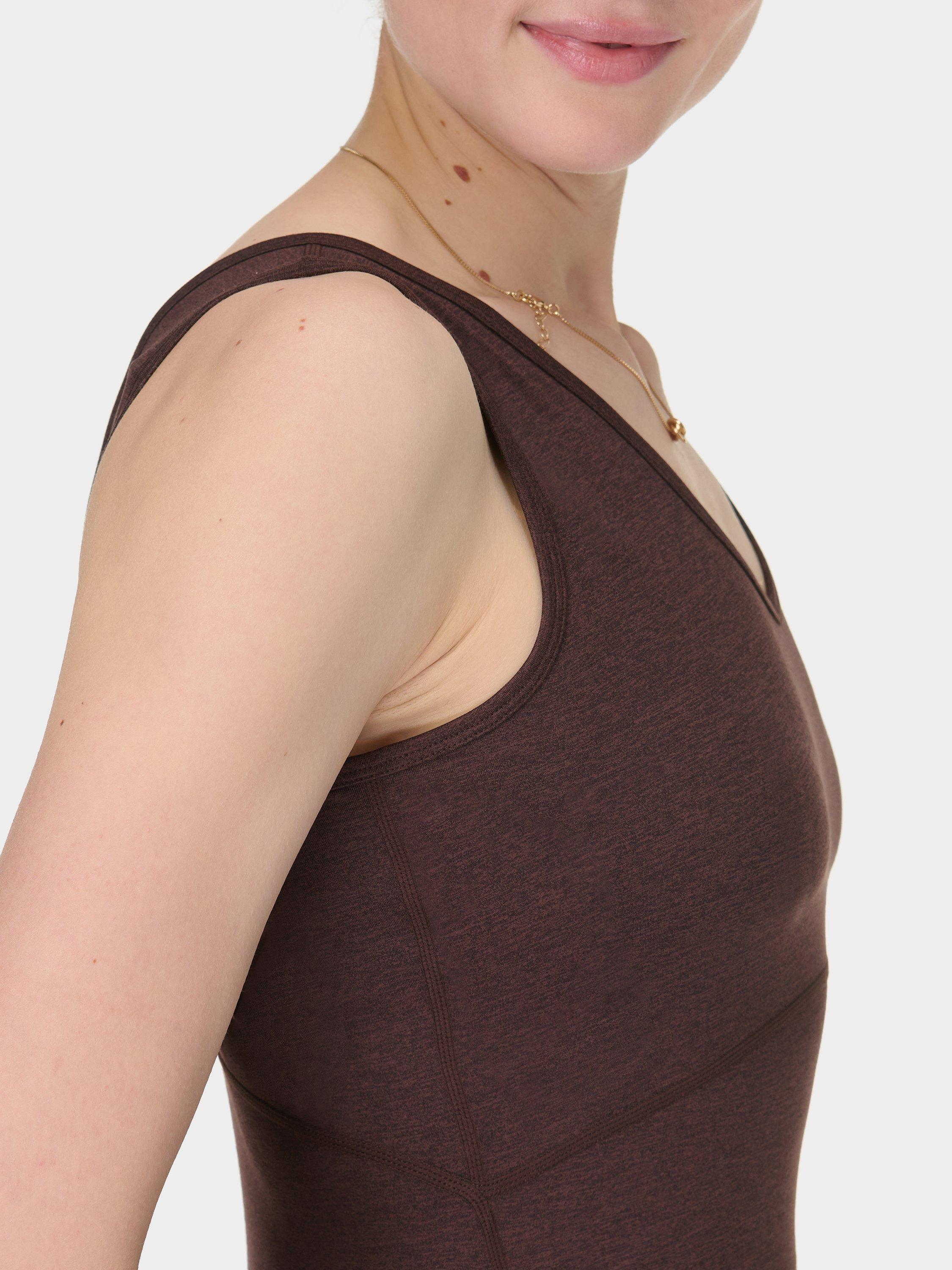 Product image 5 of 7, which shows Sweaty Betty Gaia V-Neck Tank Top, Sable Brown Marl, XXS