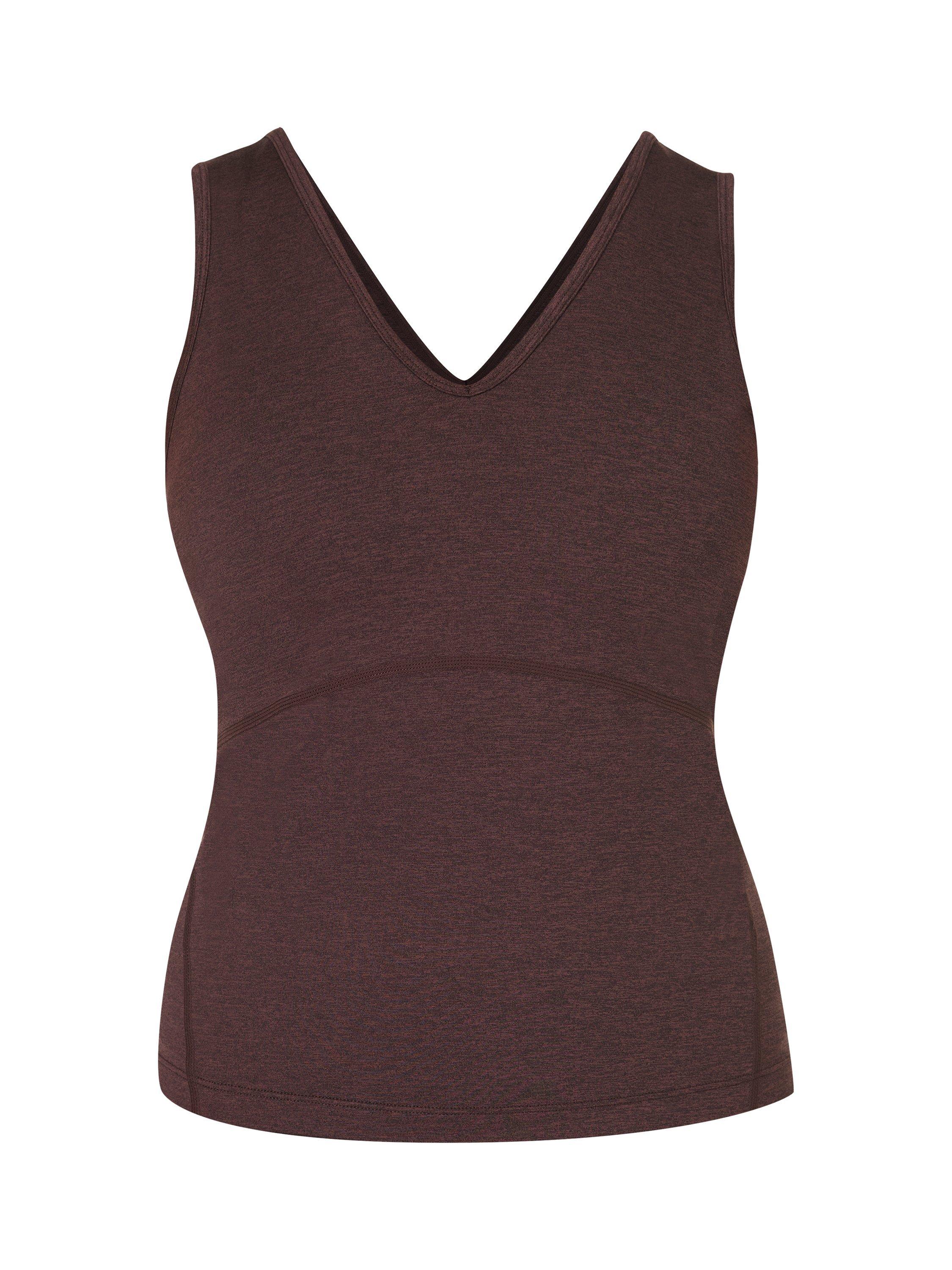 Product image 7 of 7, which shows Sweaty Betty Gaia V-Neck Tank Top, Sable Brown Marl, XXS