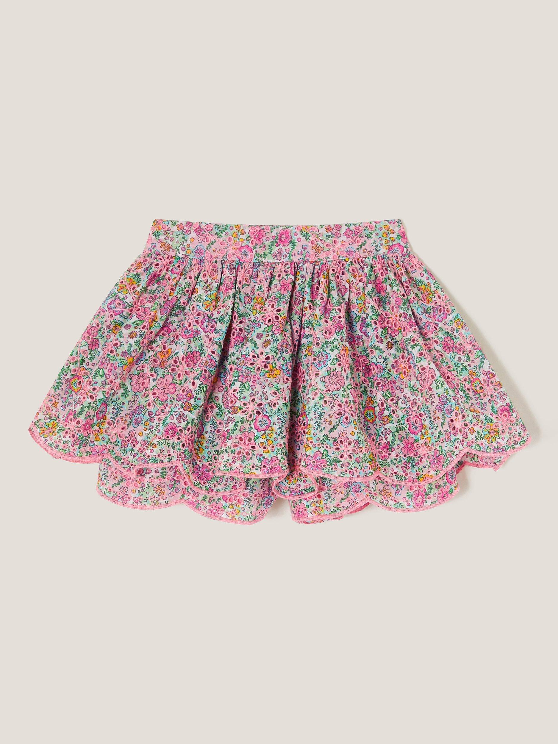 Monsoon Kids' Floral Print Skort, Pink