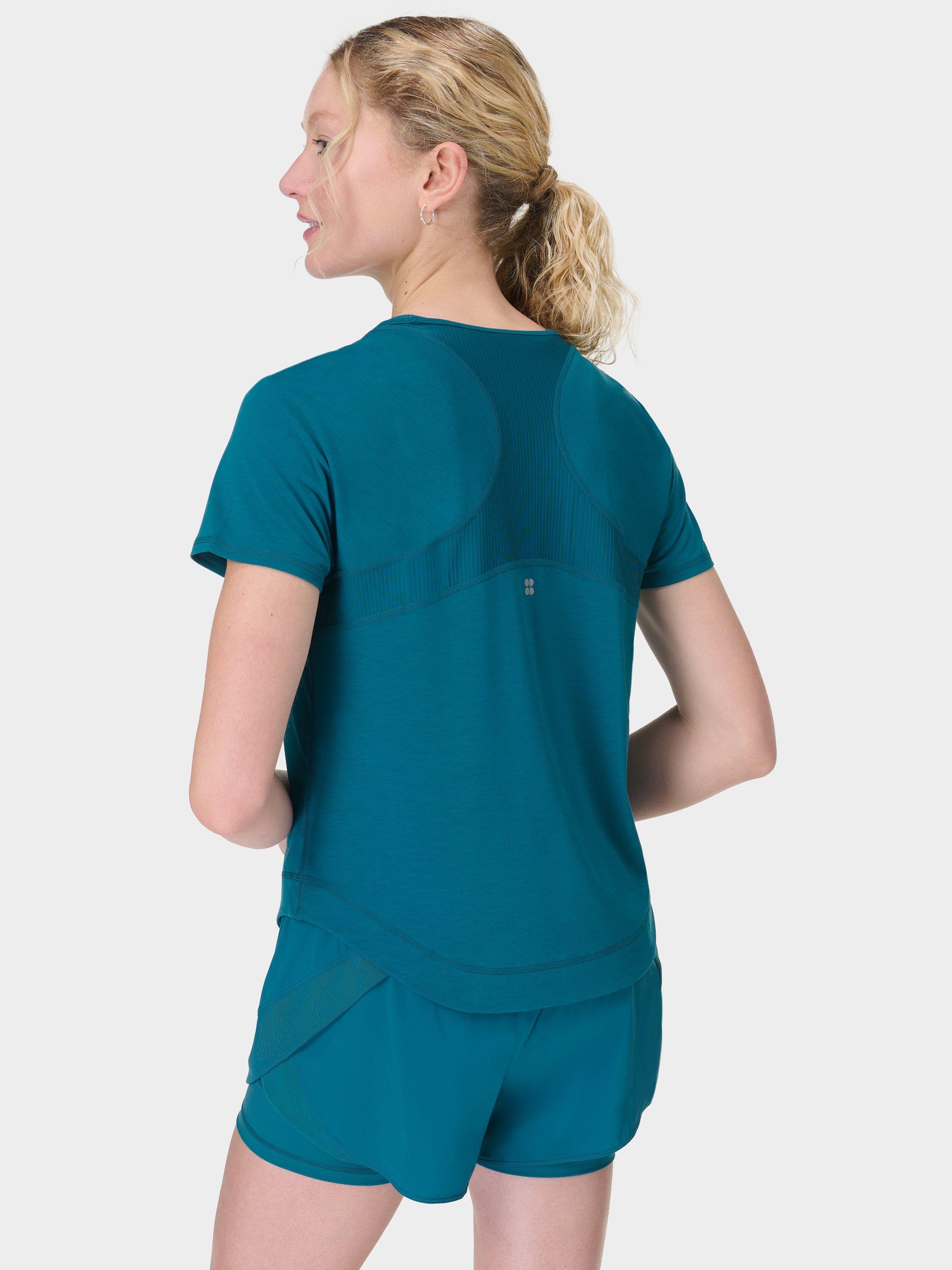 Product image 3 of 6, which shows Sweaty Betty Breathe Easy T-Shirt, Cabin Blue, XXS