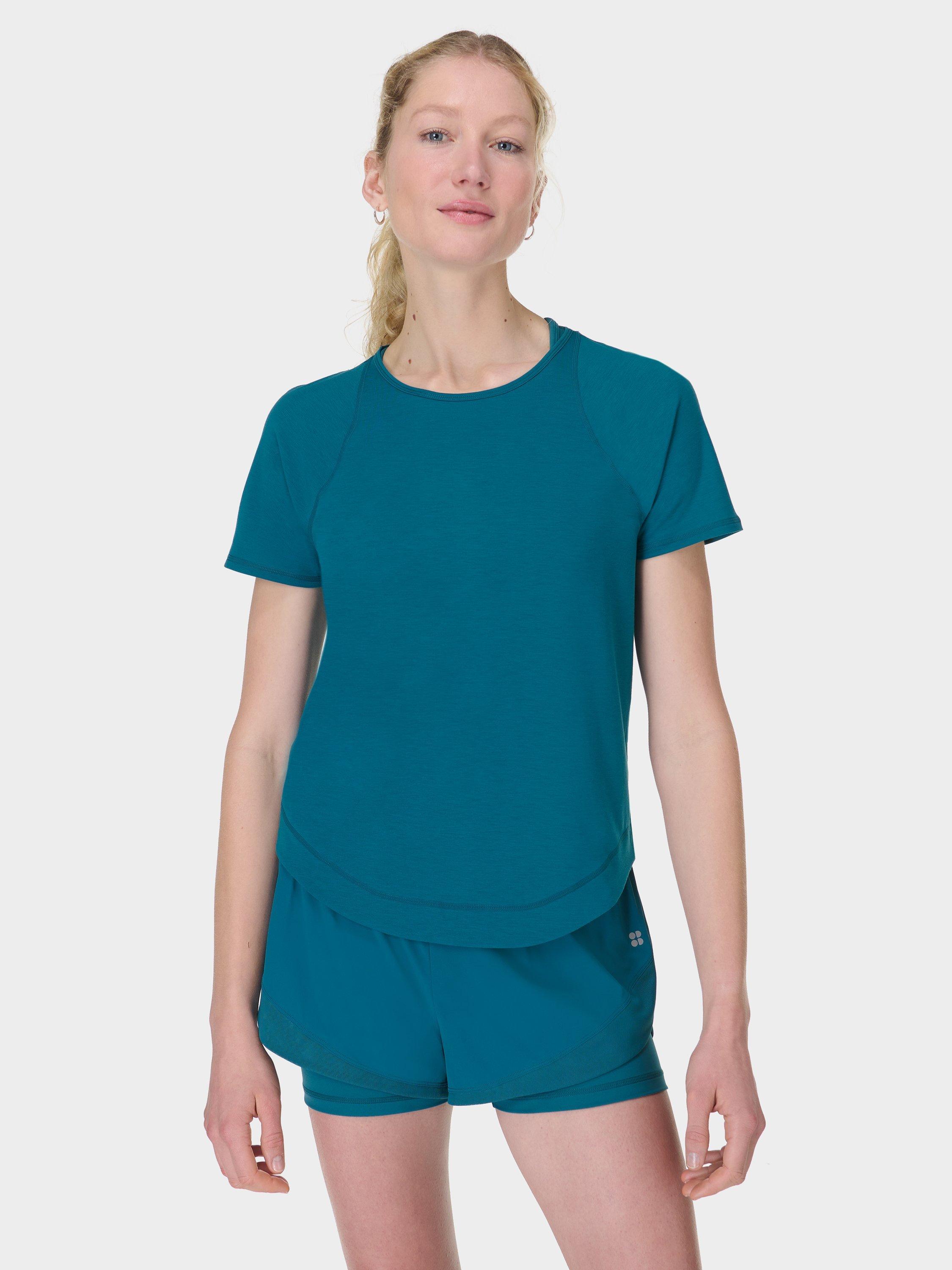 Product image 4 of 6, which shows Sweaty Betty Breathe Easy T-Shirt, Cabin Blue, XXS