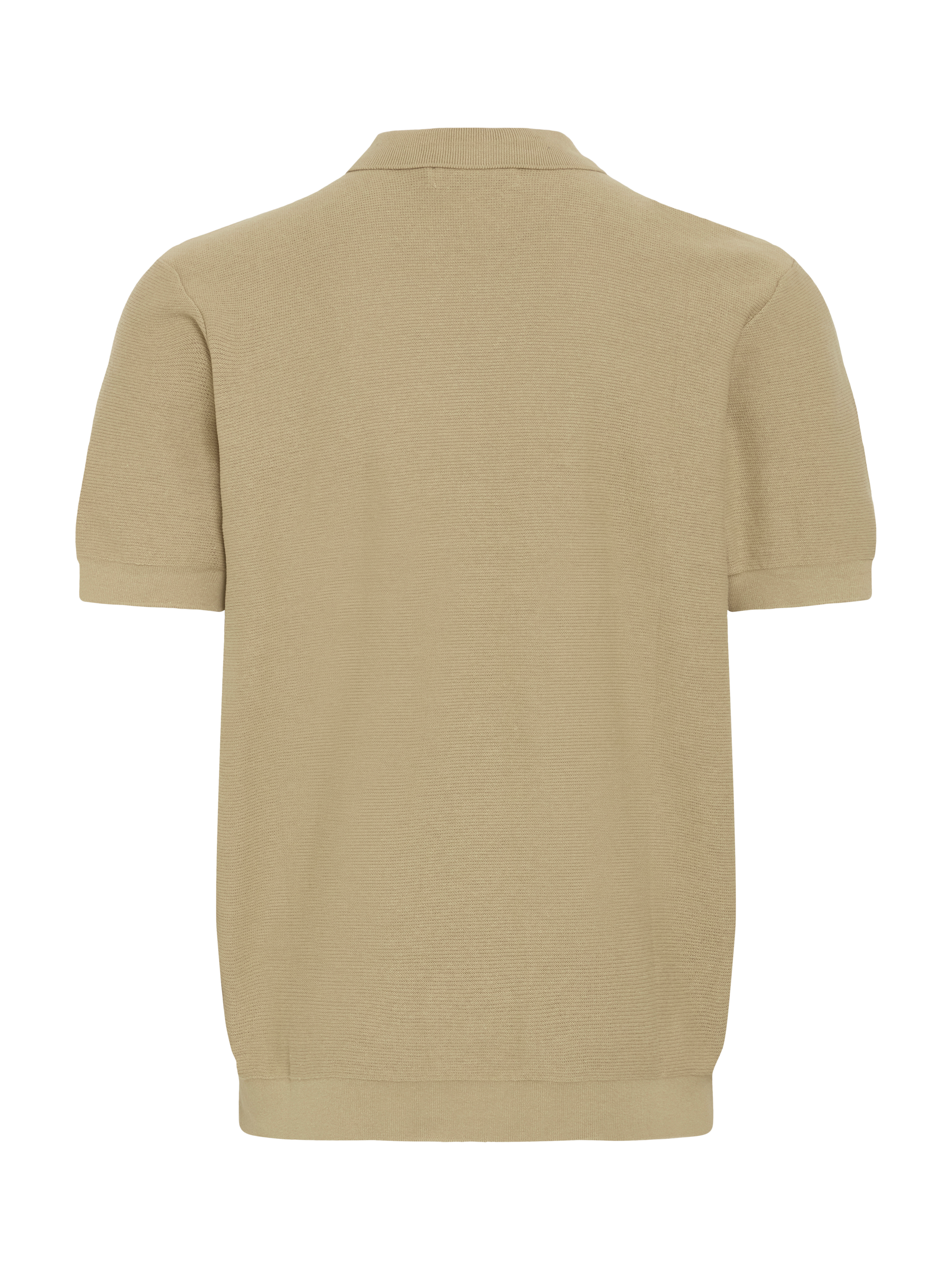 Product image 6 of 7, which shows Casual Friday Edward Cotton Blend Regular Fit Knitted Polo Shirt, Beige, M