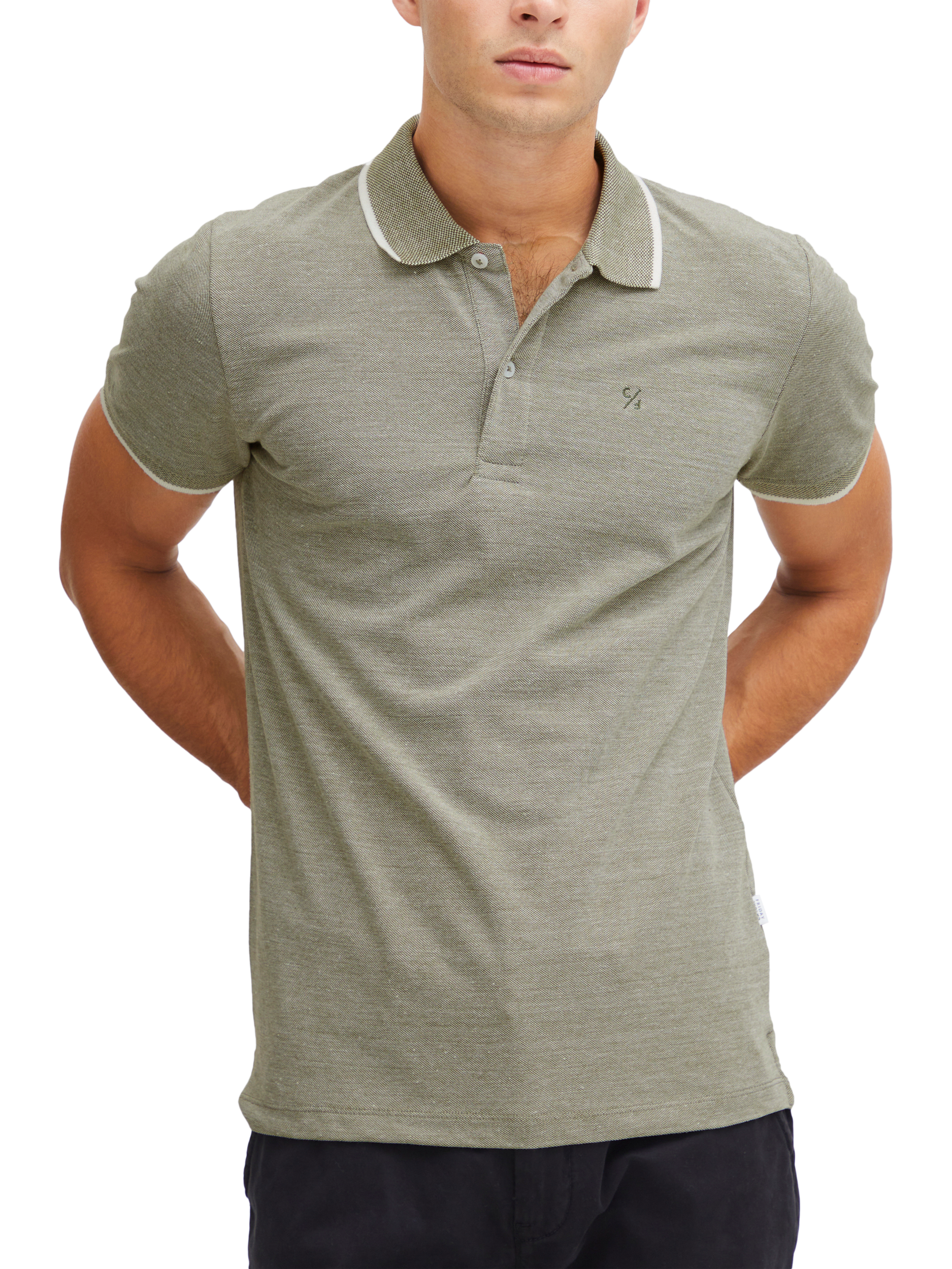 Casual Friday Tristan Cotton Regular Fit Two Tone Polo Shirt, Sea Turtle