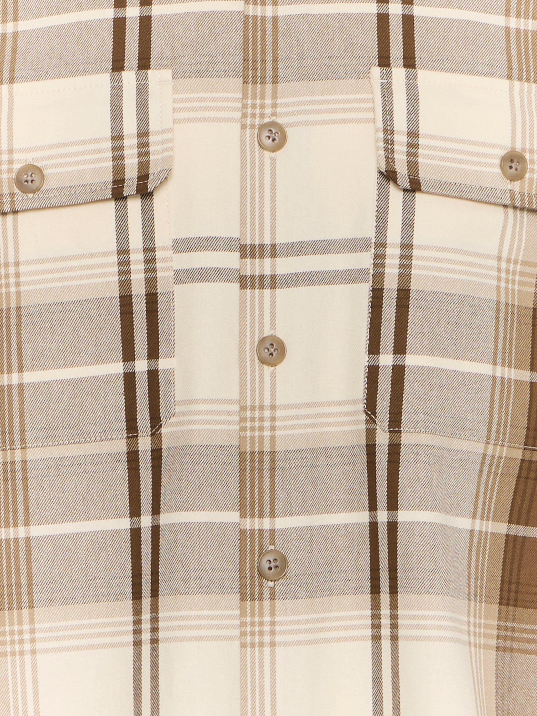 Product image 3 of 3, which shows Casual Friday Auster Utility Check Overshirt, Egret, S