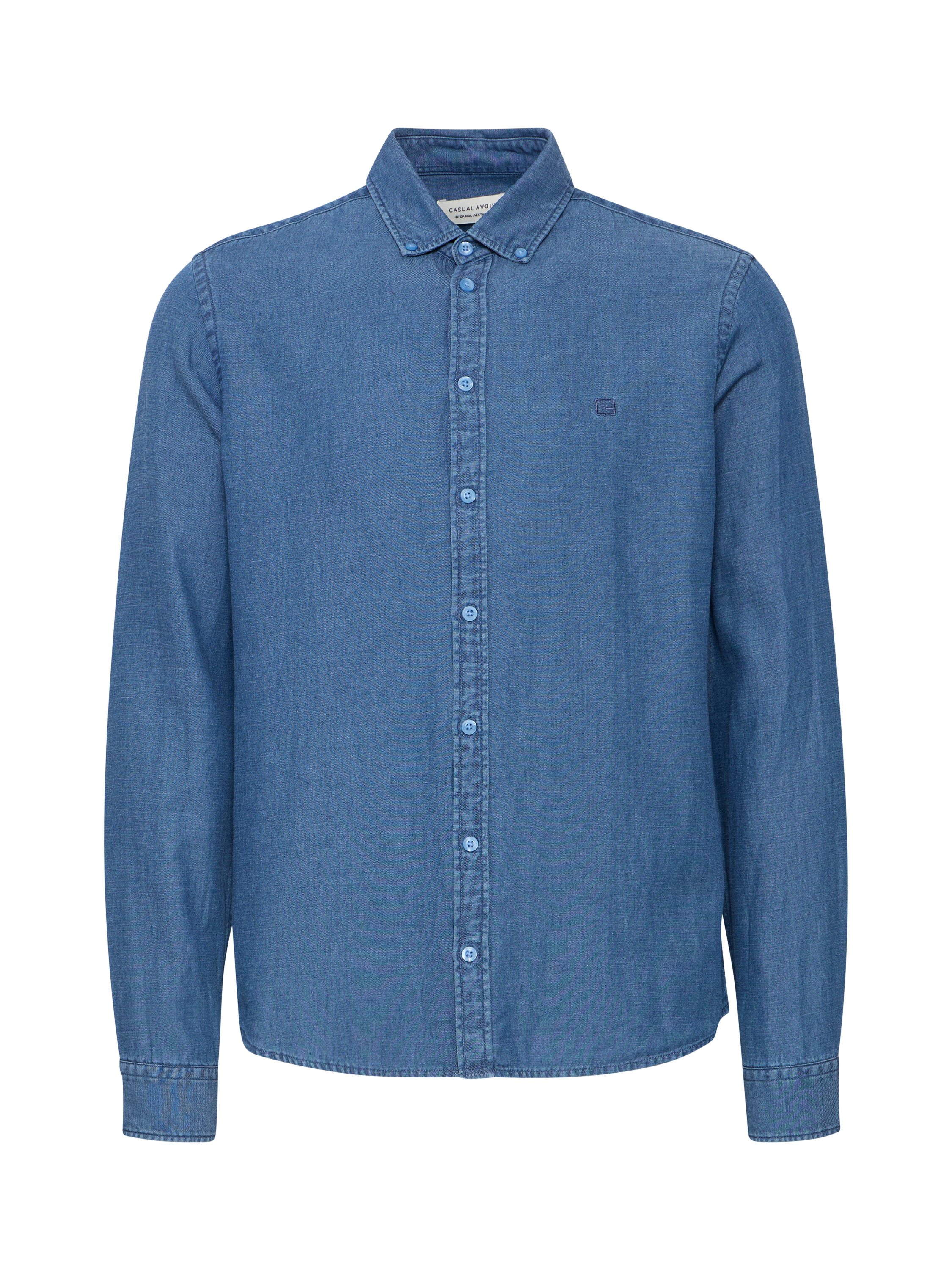 Product image 5 of 7, which shows Casual Friday Hamilton Linen Blend Regular Fit Denim Shirt, Riverside, S