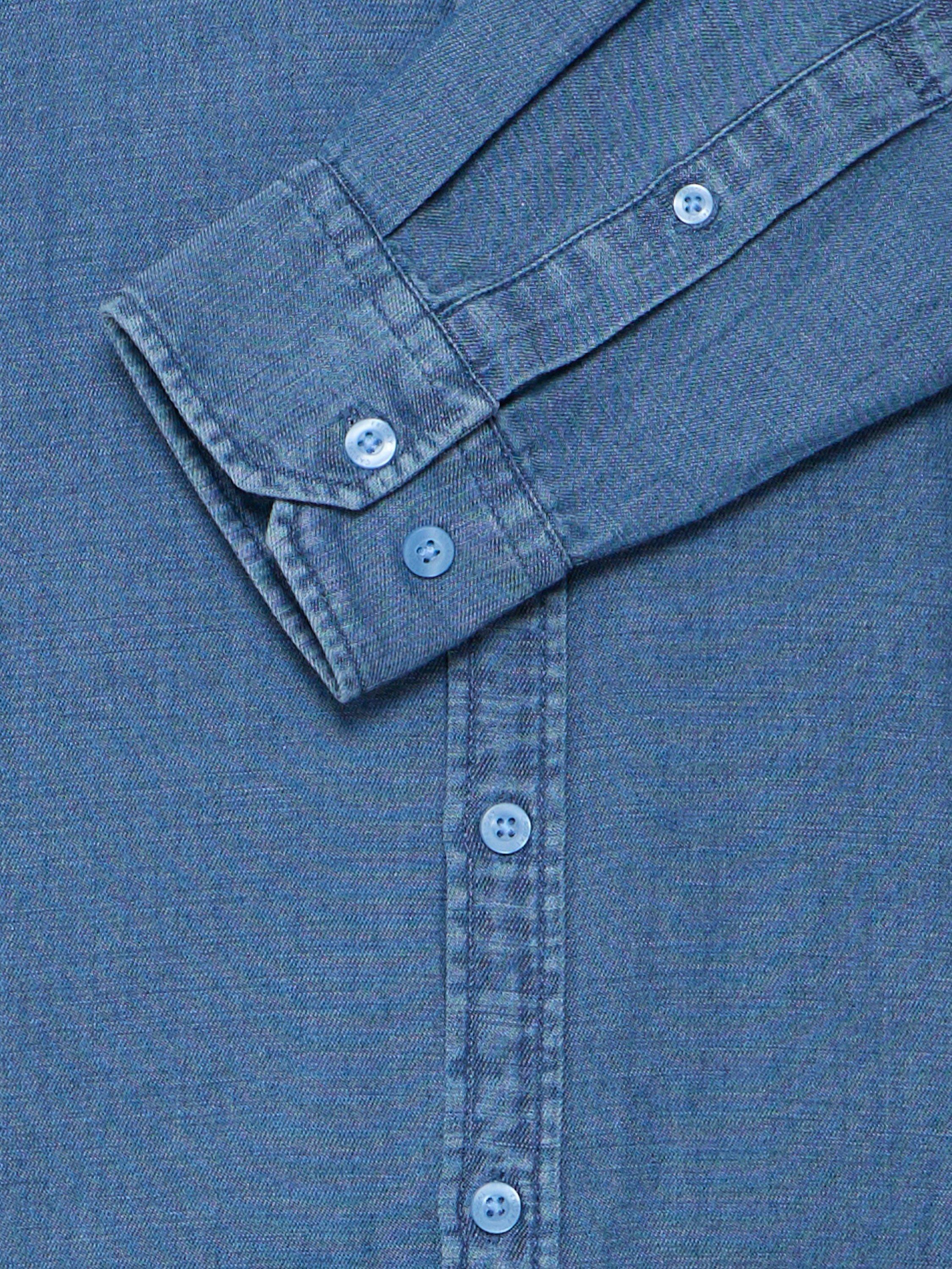 Product image 7 of 7, which shows Casual Friday Hamilton Linen Blend Regular Fit Denim Shirt, Riverside, S