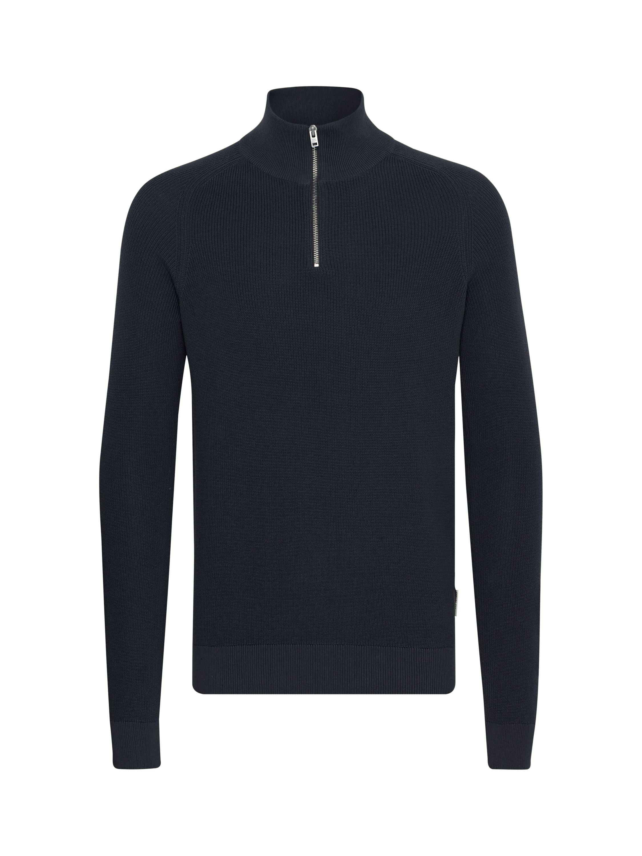 Casual Friday Harry Half Zip High Neck Knitted Sweater, Dark Navy