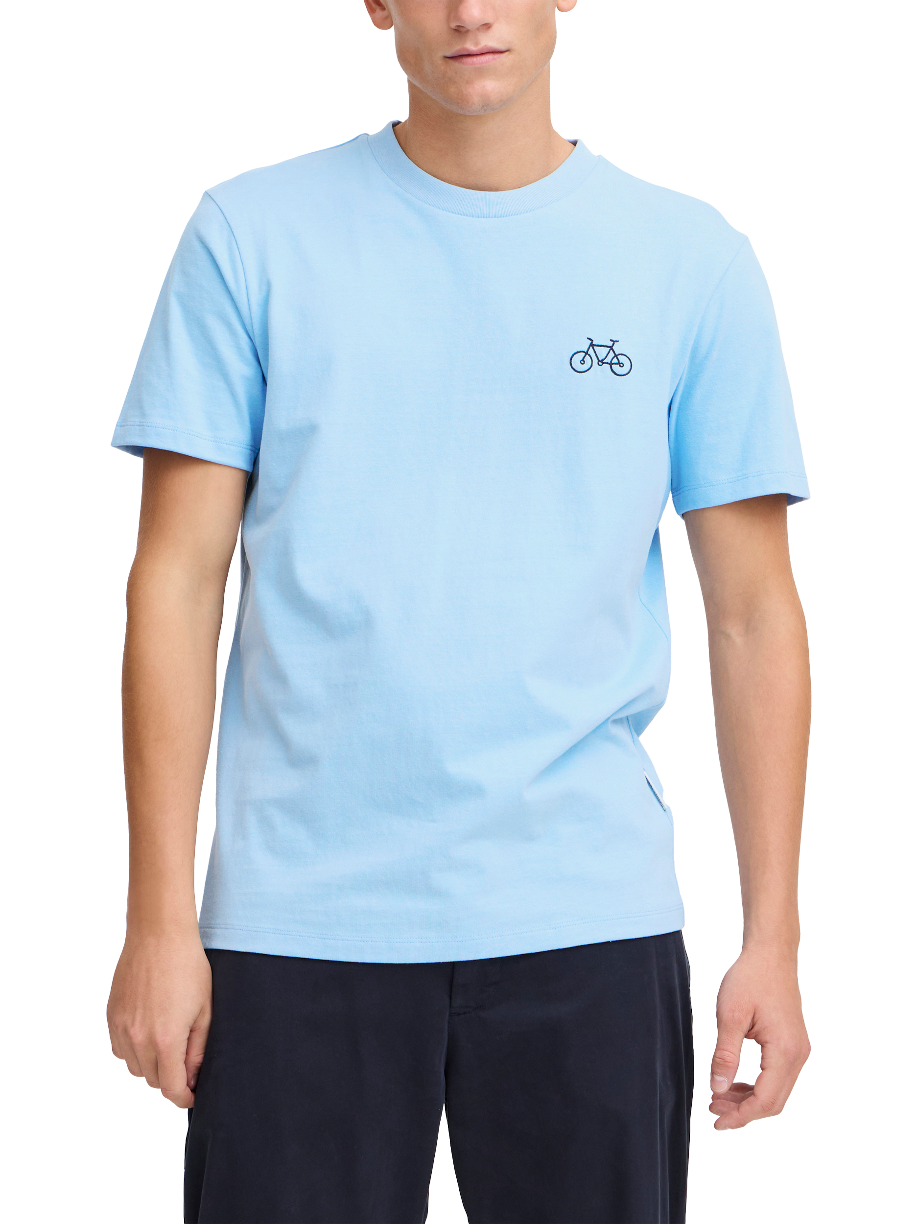 Casual Friday Etienne Cotton Regular Fit Embroidered Bike T-Shirt