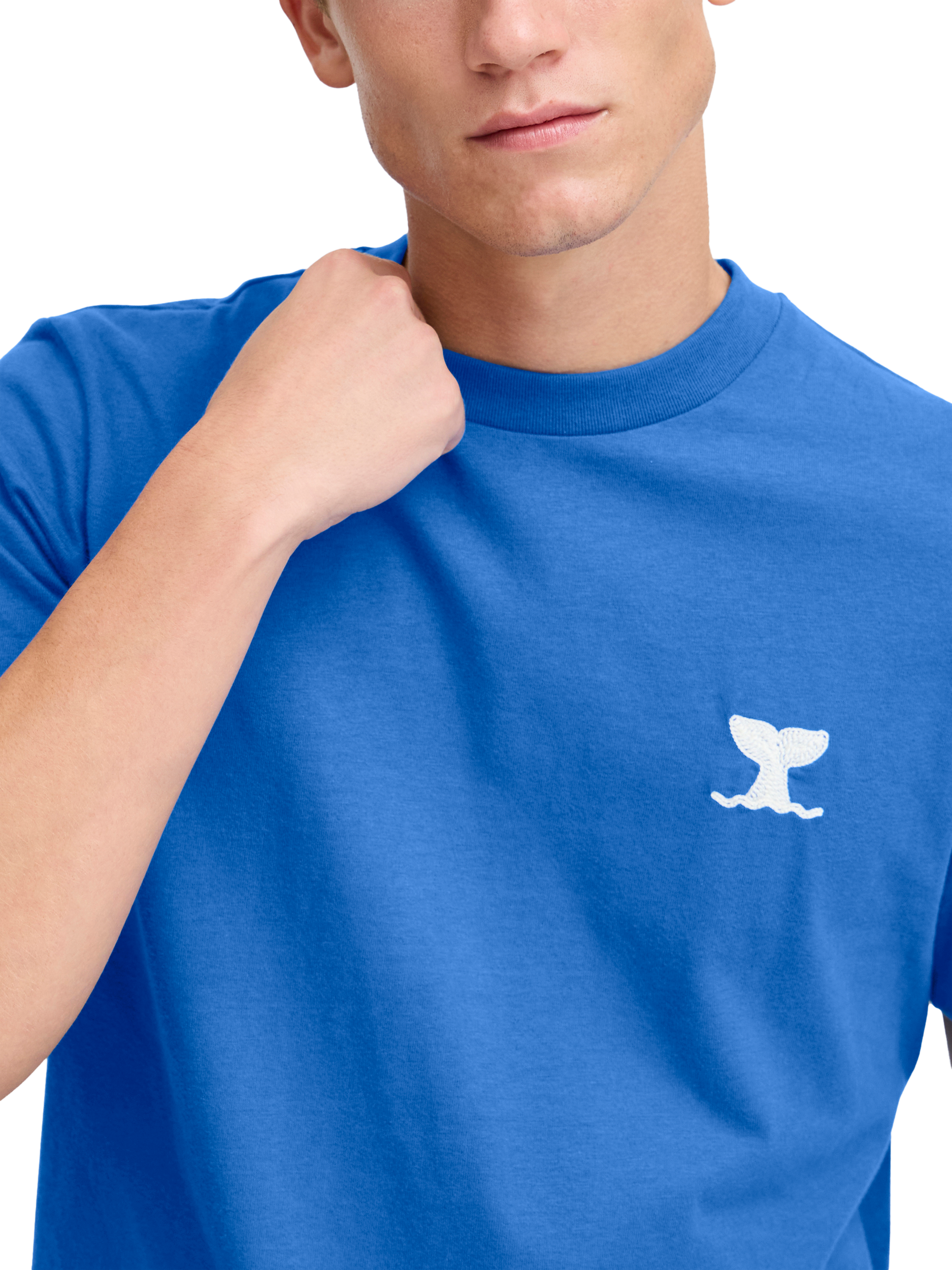 Product image 4 of 7, which shows Casual Friday Silas Cotton Regular Fit Short Sleeve T-Shirt, Nautical Blue, M