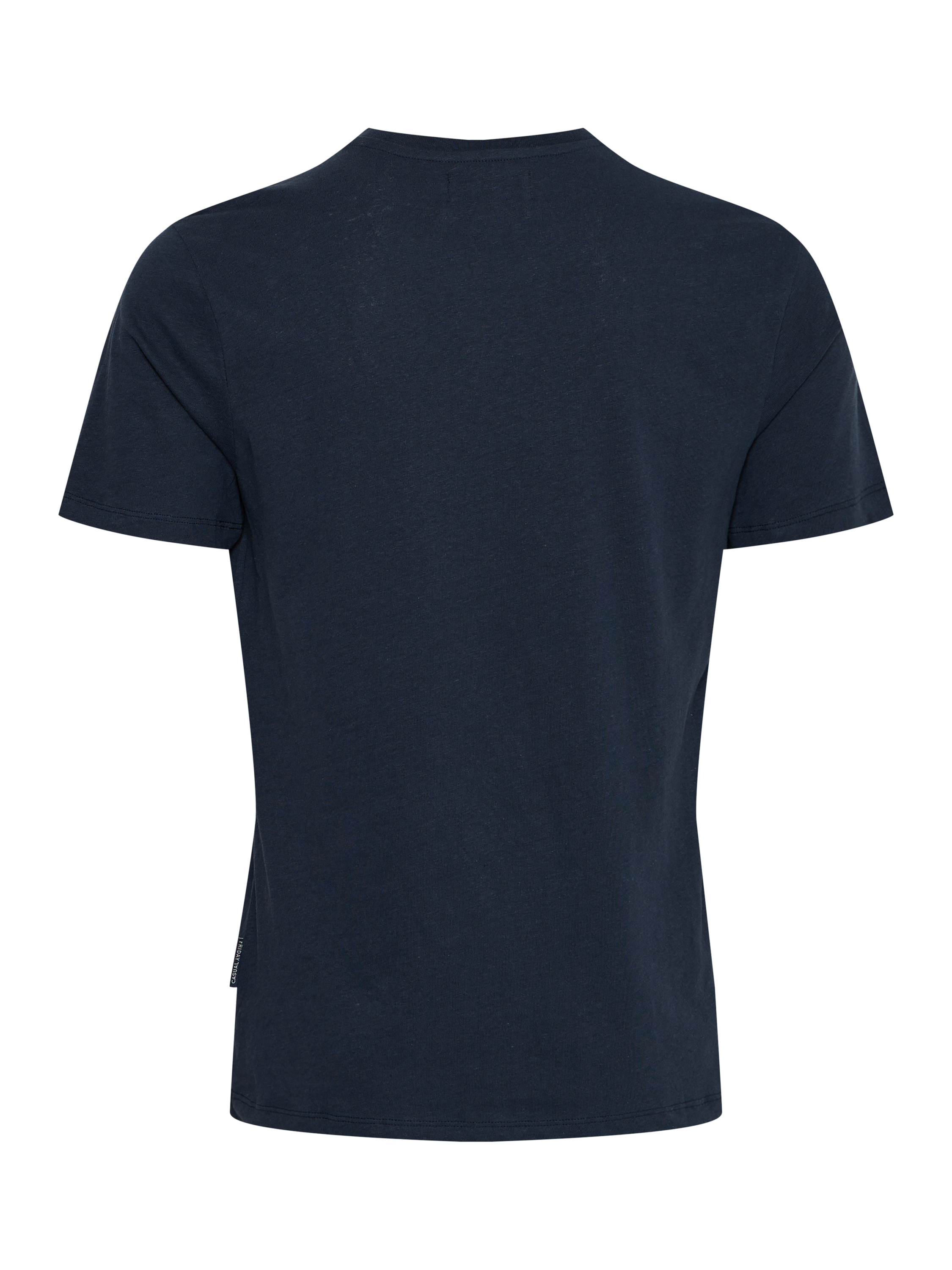 Product image 6 of 7, which shows Casual Friday Tom Linen Blend Regular Fit Short Sleeve T-Shirt, Dark Navy, S
