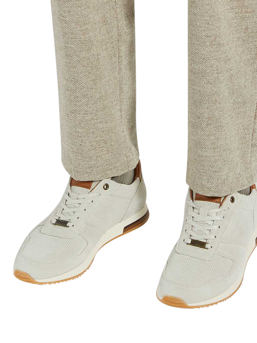 Product image 2 of 6, which shows Dune London Trilogy Wide Fit Suede Trainers, Off White, 6