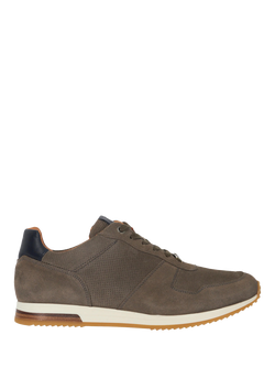 Dune London Trilogy Wide Fit Suede Trainers, Grey