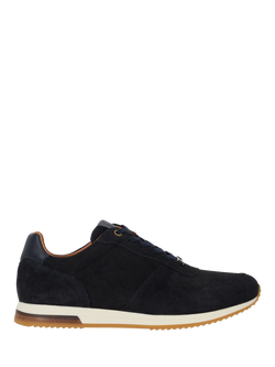 Dune London Trilogy Wide Fit Suede Trainers, Navy