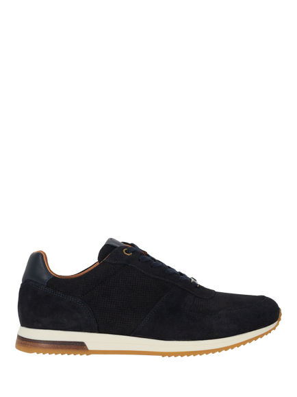 Dune London Trilogy Wide Fit Suede Trainers, Navy