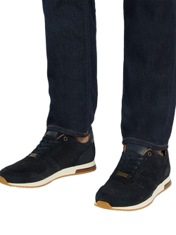 Dune London Trilogy Wide Fit Suede Trainers - view 2, Navy