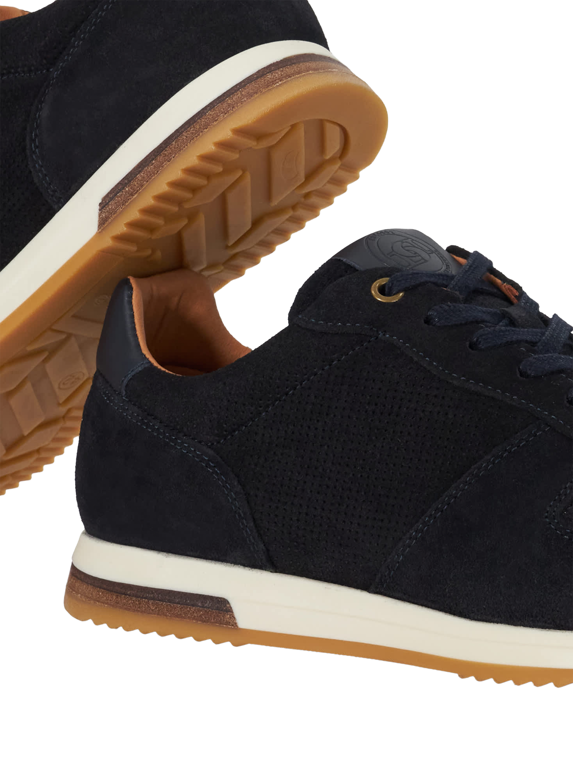 Product image 6 of 6, which shows Dune London Trilogy Wide Fit Suede Trainers, Navy, 6