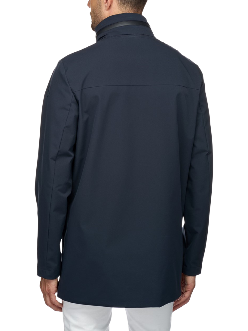 Product image 2 of 4, which shows Geox Men's Spherica Water-Repellent Longline Jacket, Navy, 38R