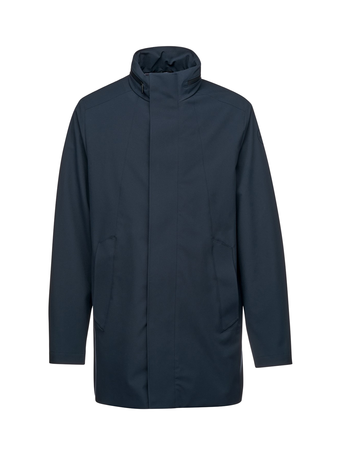 Product image 3 of 4, which shows Geox Men's Spherica Water-Repellent Longline Jacket, Navy, 38R