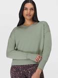 Sweaty Betty After Class Crop Sweatshirt, Willow Green