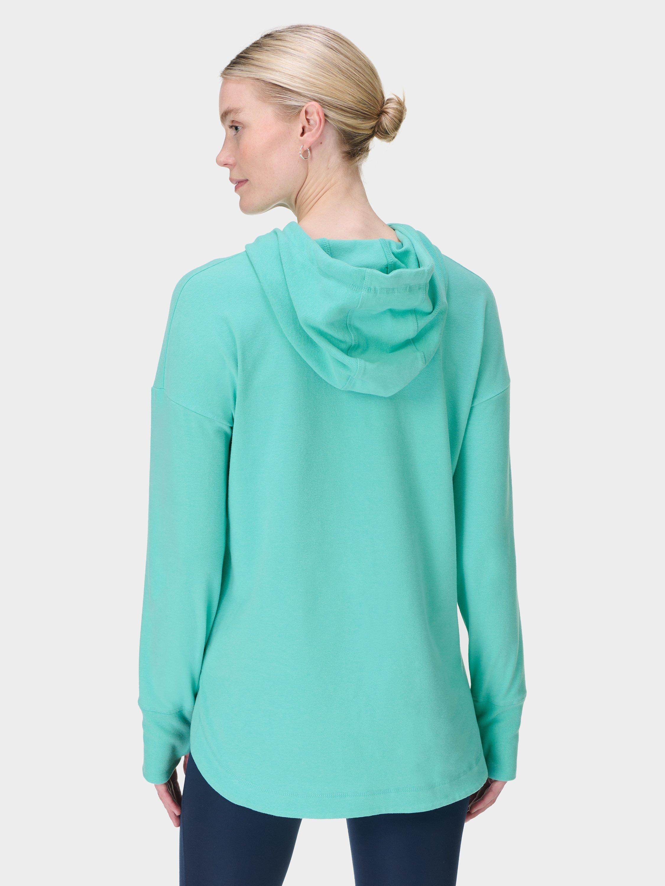 Product image 4 of 7, which shows Sweaty Betty Escape Luxe Fleece Hoodie, Sea Spray Blue, XXS