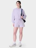 Sweaty Betty Sand Wash CloudWeight Crop Hoodie, Heather Purple