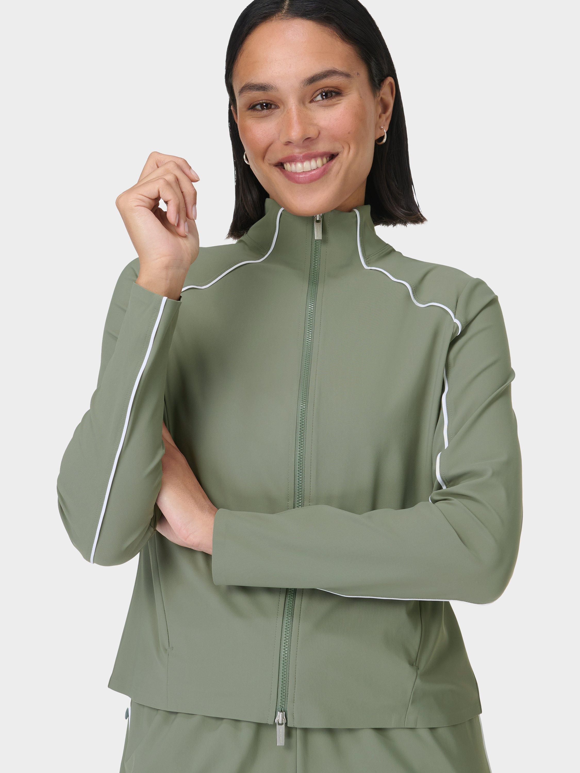 Product image 2 of 8, which shows Sweaty Betty Anytime Explorer Zip Up, Willow Green, XXS