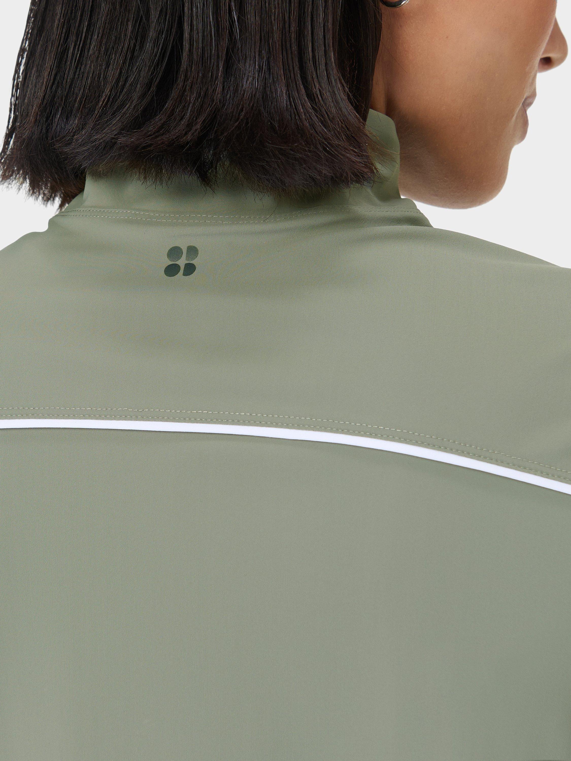 Product image 5 of 8, which shows Sweaty Betty Anytime Explorer Zip Up, Willow Green, XXS