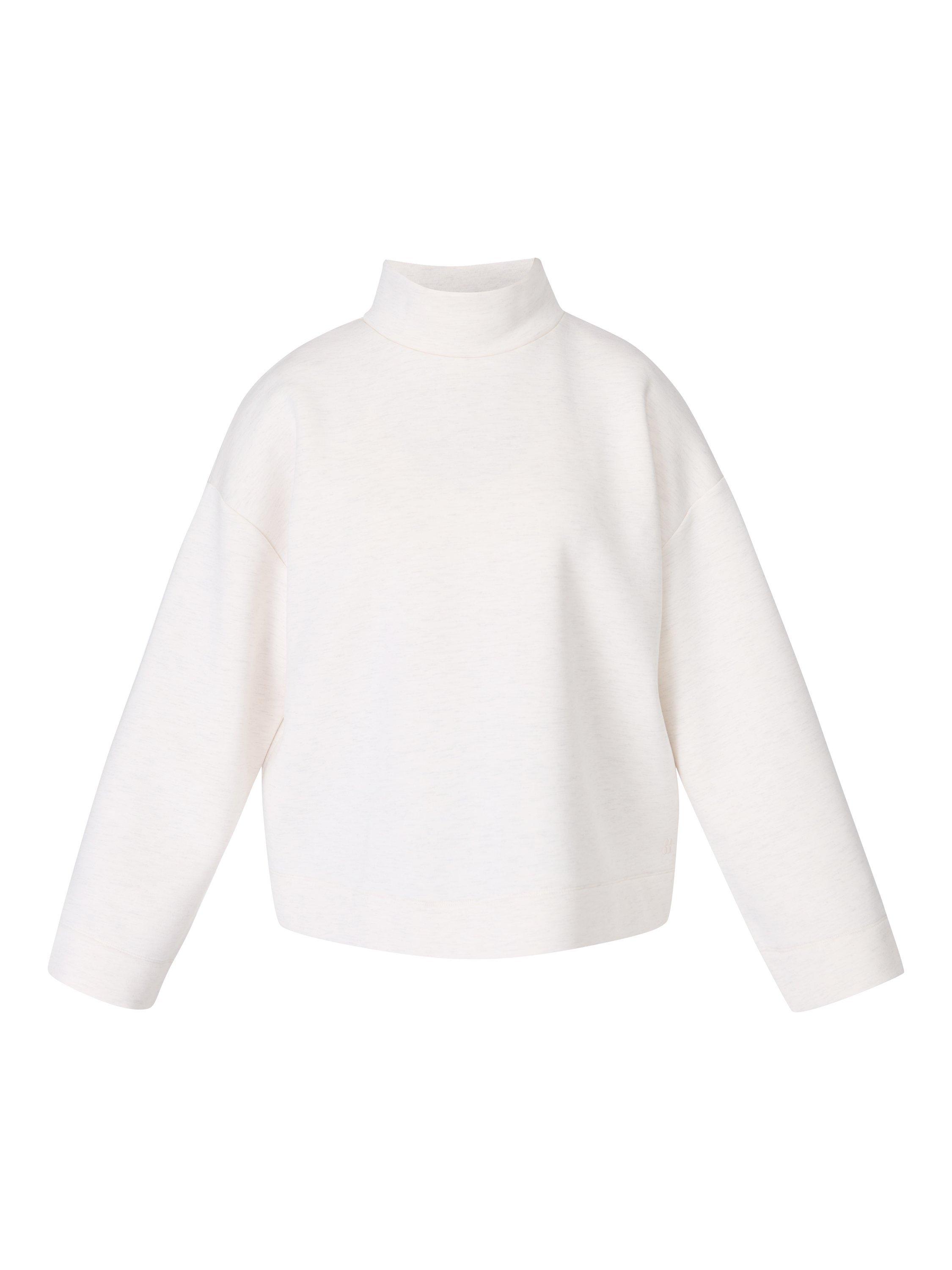 Product image 8 of 8, which shows Sweaty Betty Wind Down Funnel Neck Jumper, White Marl, L