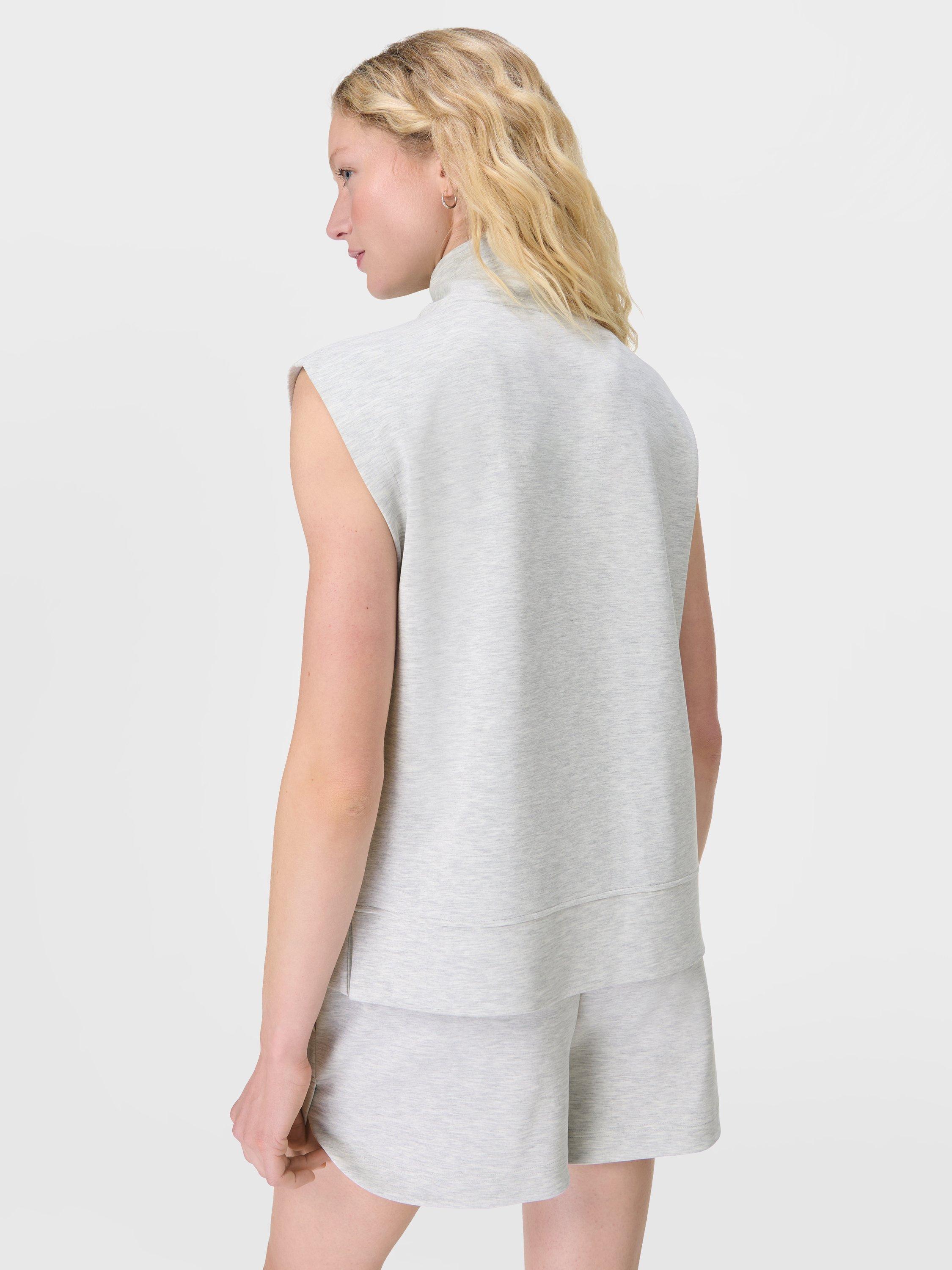 Product image 4 of 11, which shows Sweaty Betty Sleeveless Sand Wash Sweatshirt, Ice Grey Marl, XXS