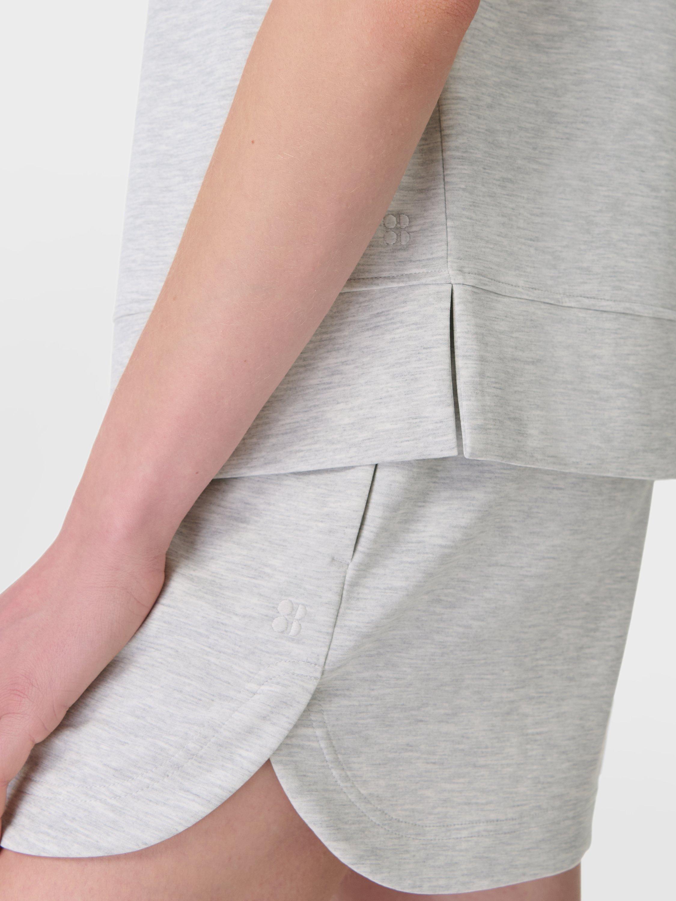 Product image 5 of 11, which shows Sweaty Betty Sleeveless Sand Wash Sweatshirt, Ice Grey Marl, XXS