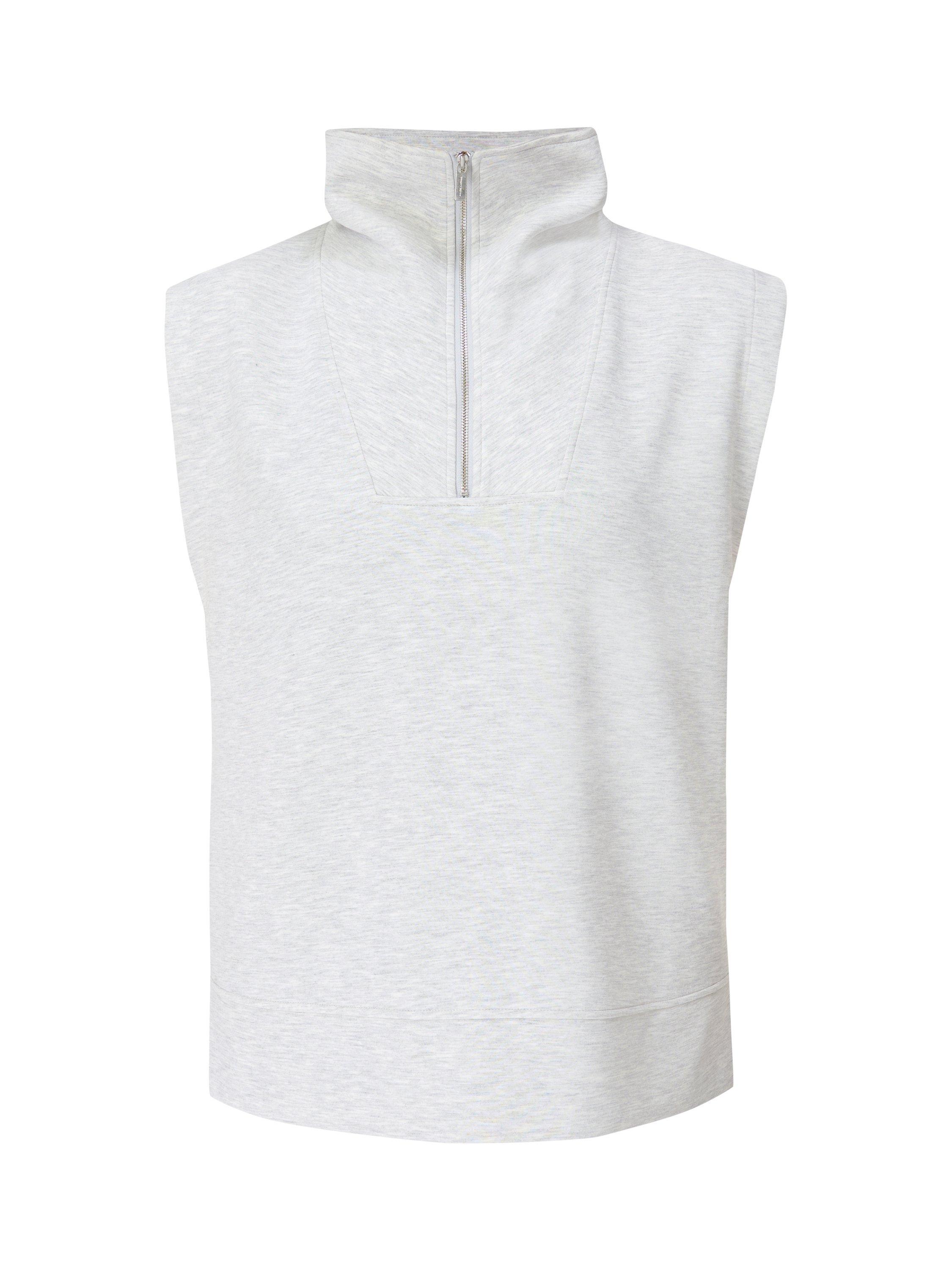 Product image 7 of 11, which shows Sweaty Betty Sleeveless Sand Wash Sweatshirt, Ice Grey Marl, XXS