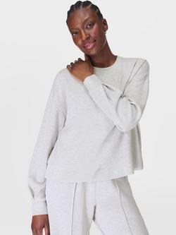 Sweaty Betty Sand Wash Cloud Weight Sweatshirt - view 2, Ice Grey Marl