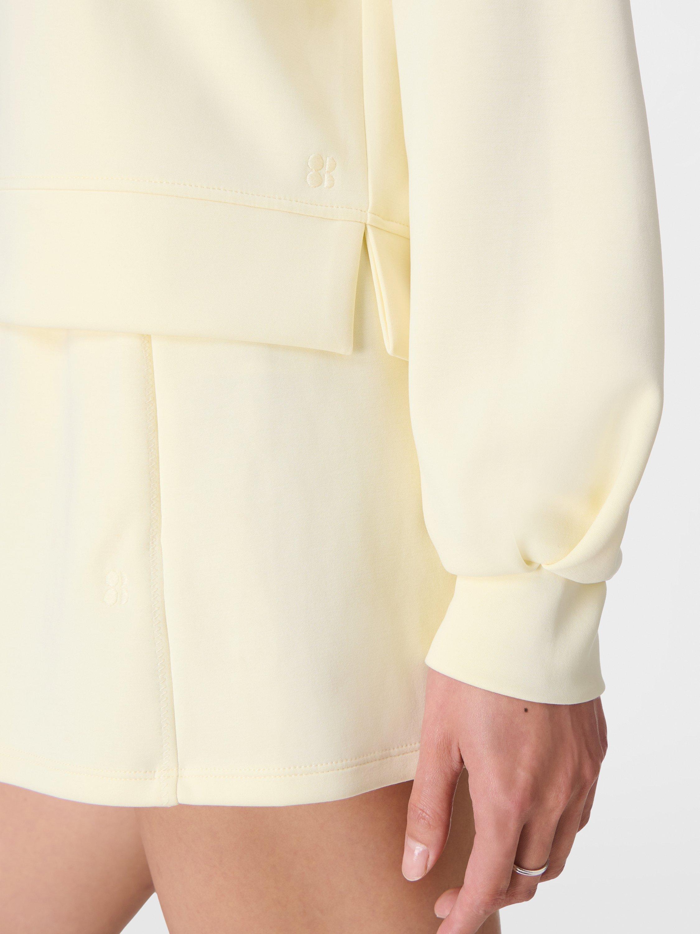 Product image 5 of 6, which shows Sweaty Betty Sand Wash Cloud Weight Sweatshirt, Buttercream Yellow, XXS