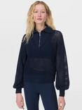 Sweaty Betty Tides High Ribbed Hem Crochet Cotton Jumper