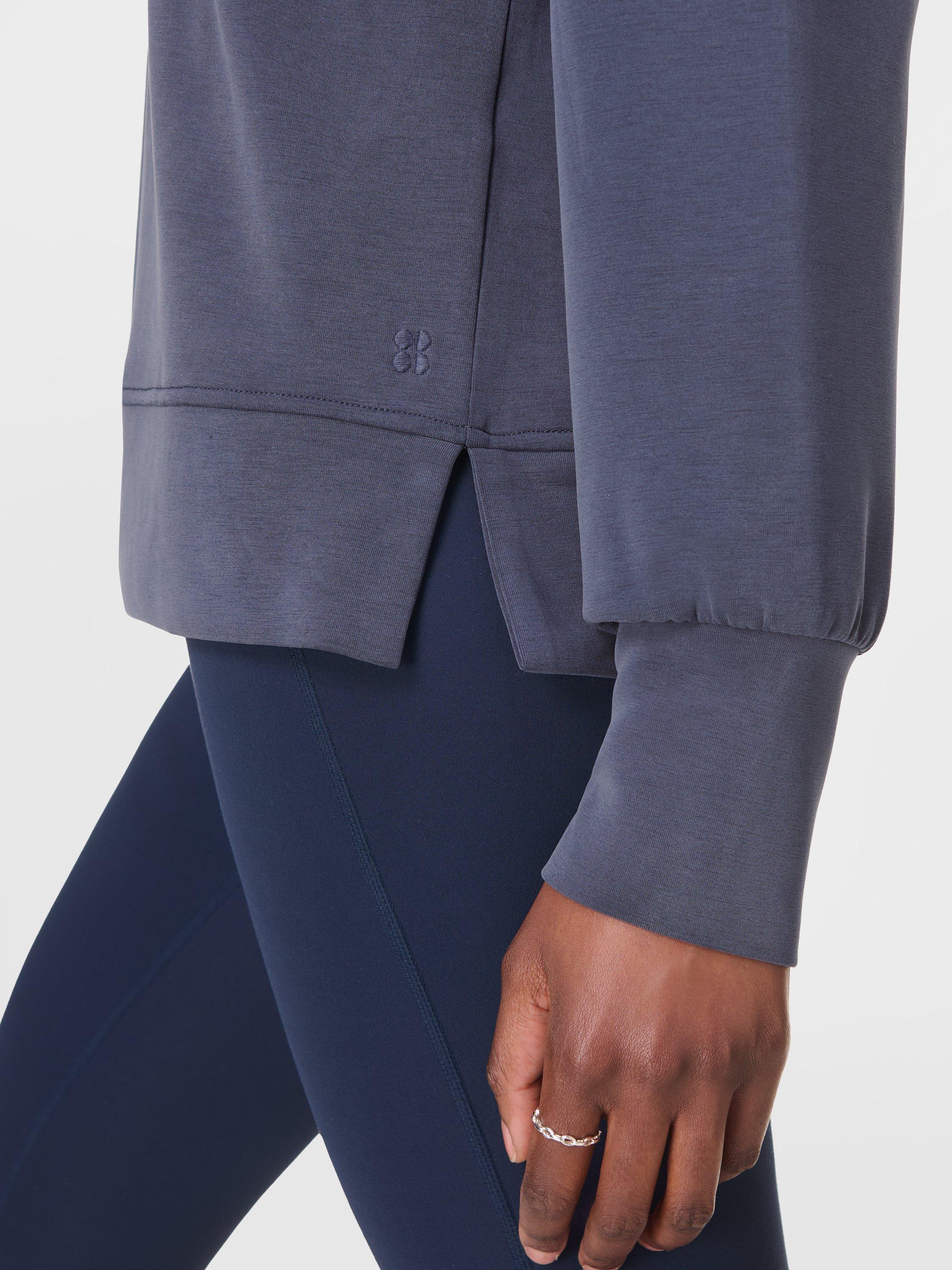 Product image 5 of 7, which shows Sweaty Betty Sand Wash Half-Zip Sweatshirt, Navy Blue, XXS