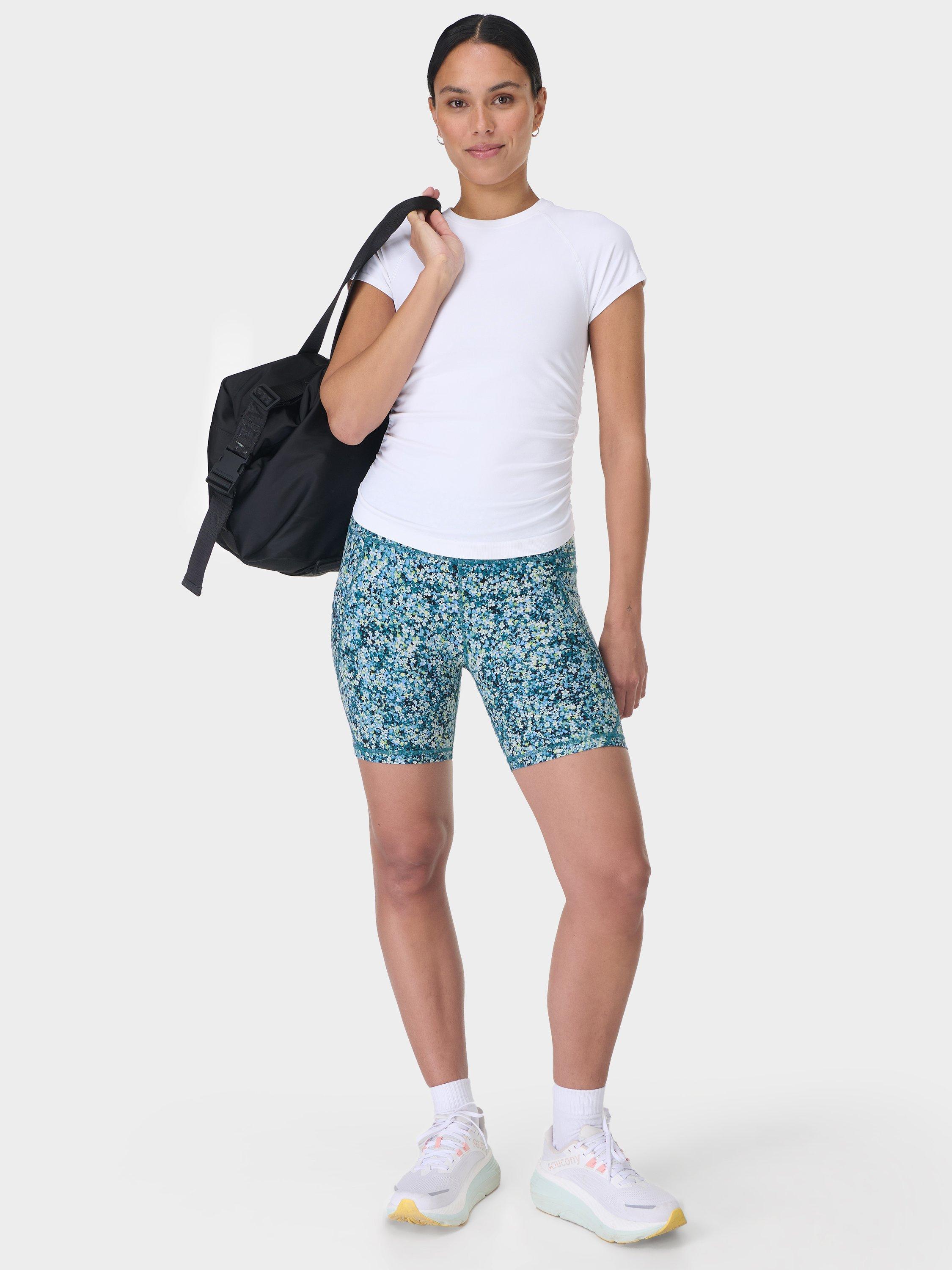 Product image 3 of 8, which shows Sweaty Betty Power 6" Biker Shorts, Blue Meadow Print, XXS