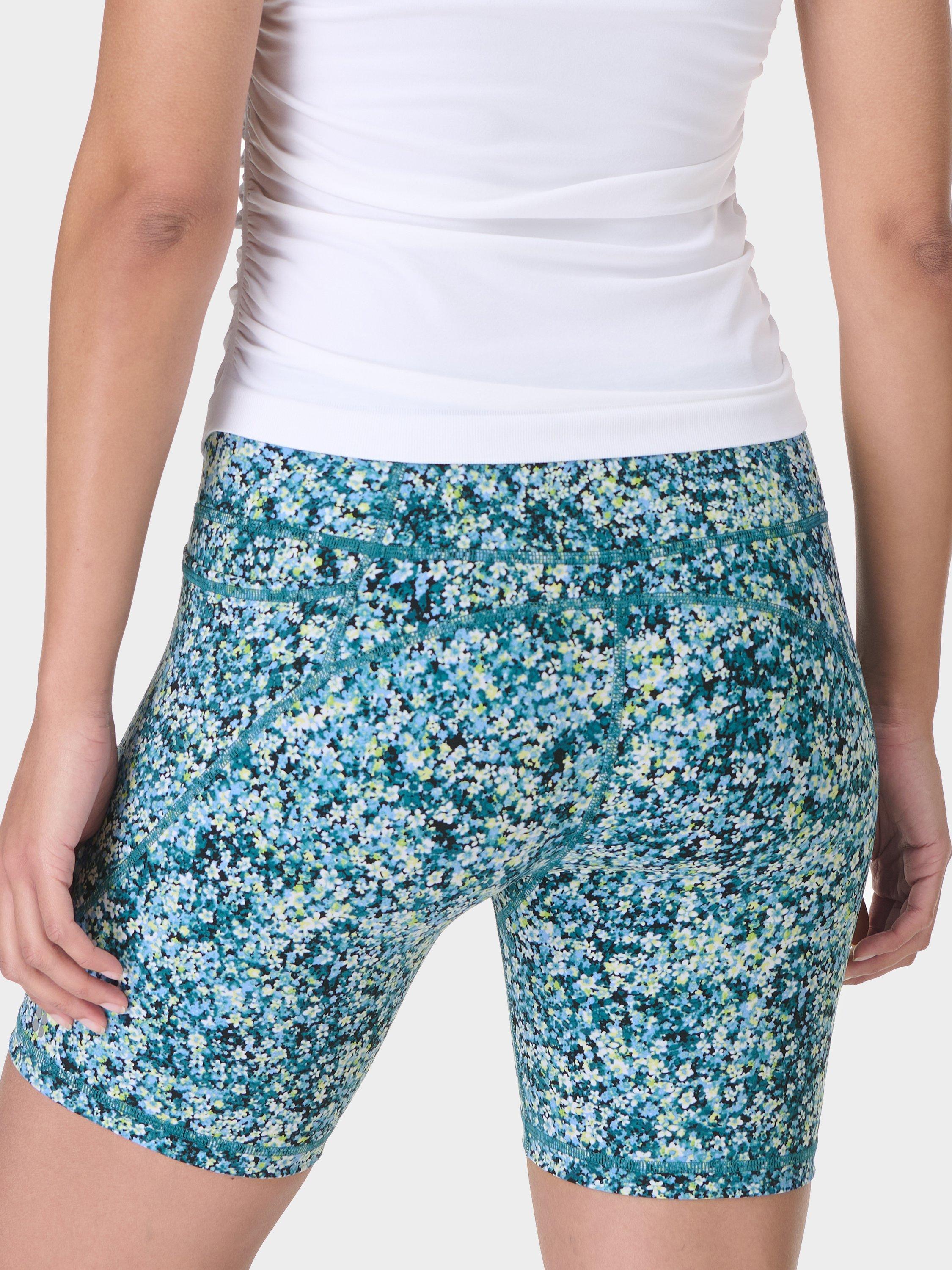 Product image 4 of 8, which shows Sweaty Betty Power 6" Biker Shorts, Blue Meadow Print, XXS