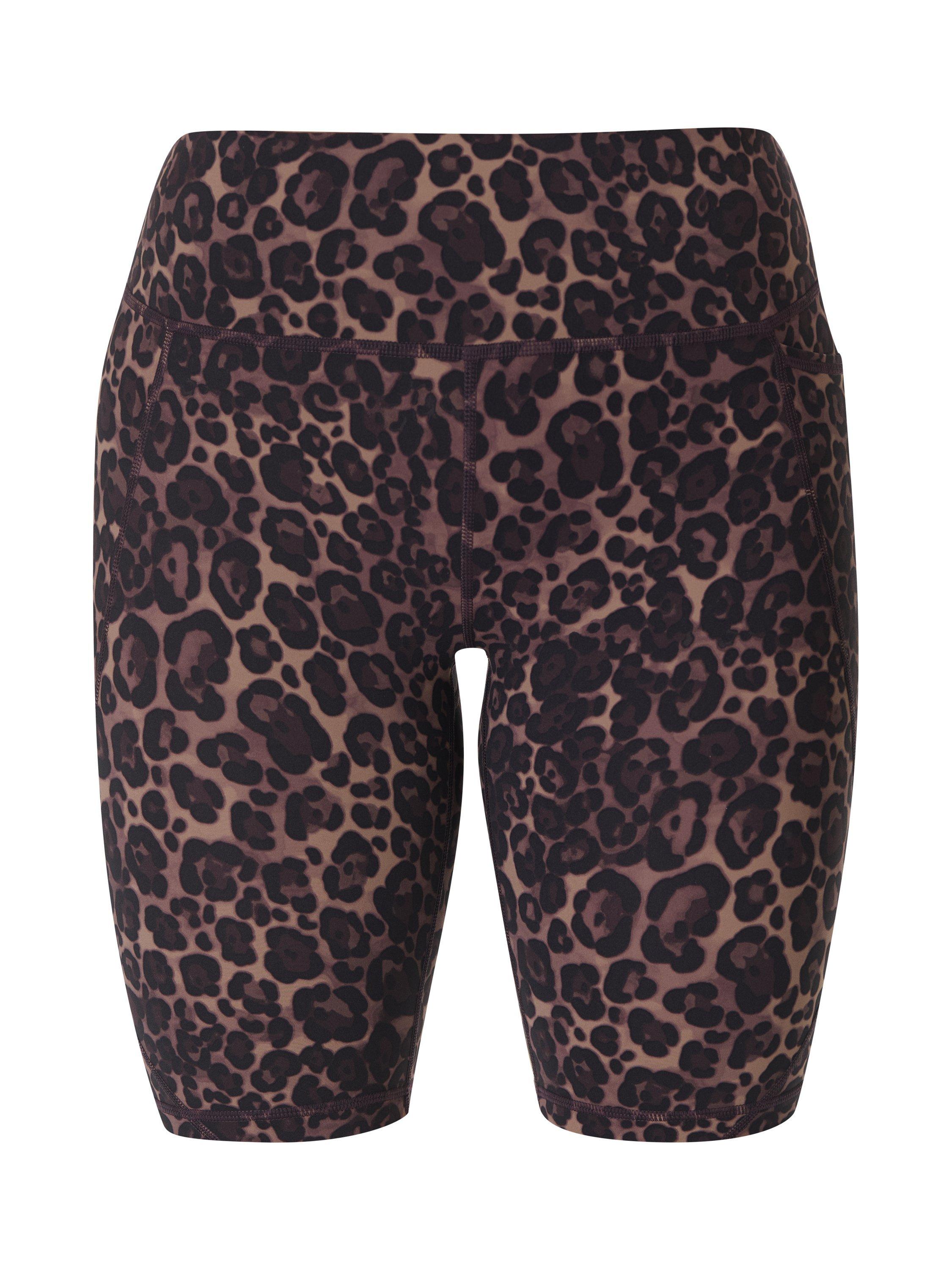 Product image 8 of 8, which shows Sweaty Betty Power 9" Biker Shorts, Brown Wild Leopard Print, XXS