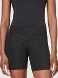Sweaty Betty Power 6" Biker Shorts, Black Leopard