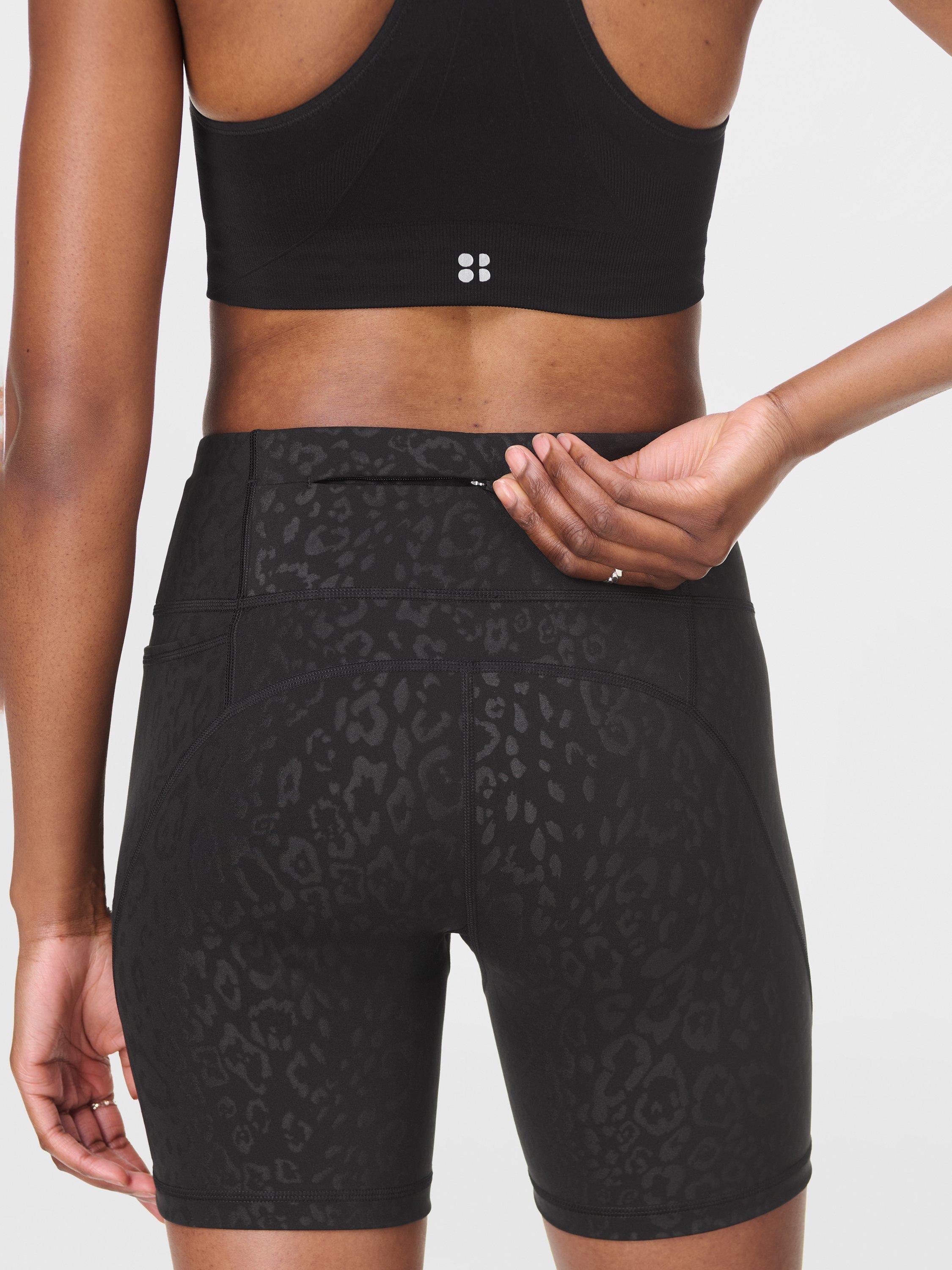 Product image 6 of 8, which shows Sweaty Betty Power 6" Biker Shorts, Black Leopard, XXS