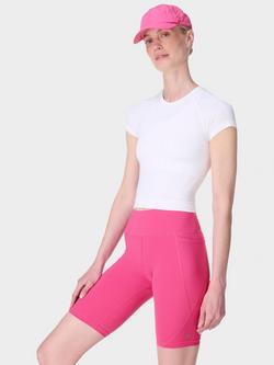 Sweaty Betty Power 9" Biker Shorts - view 2, Fuchsia Pink
