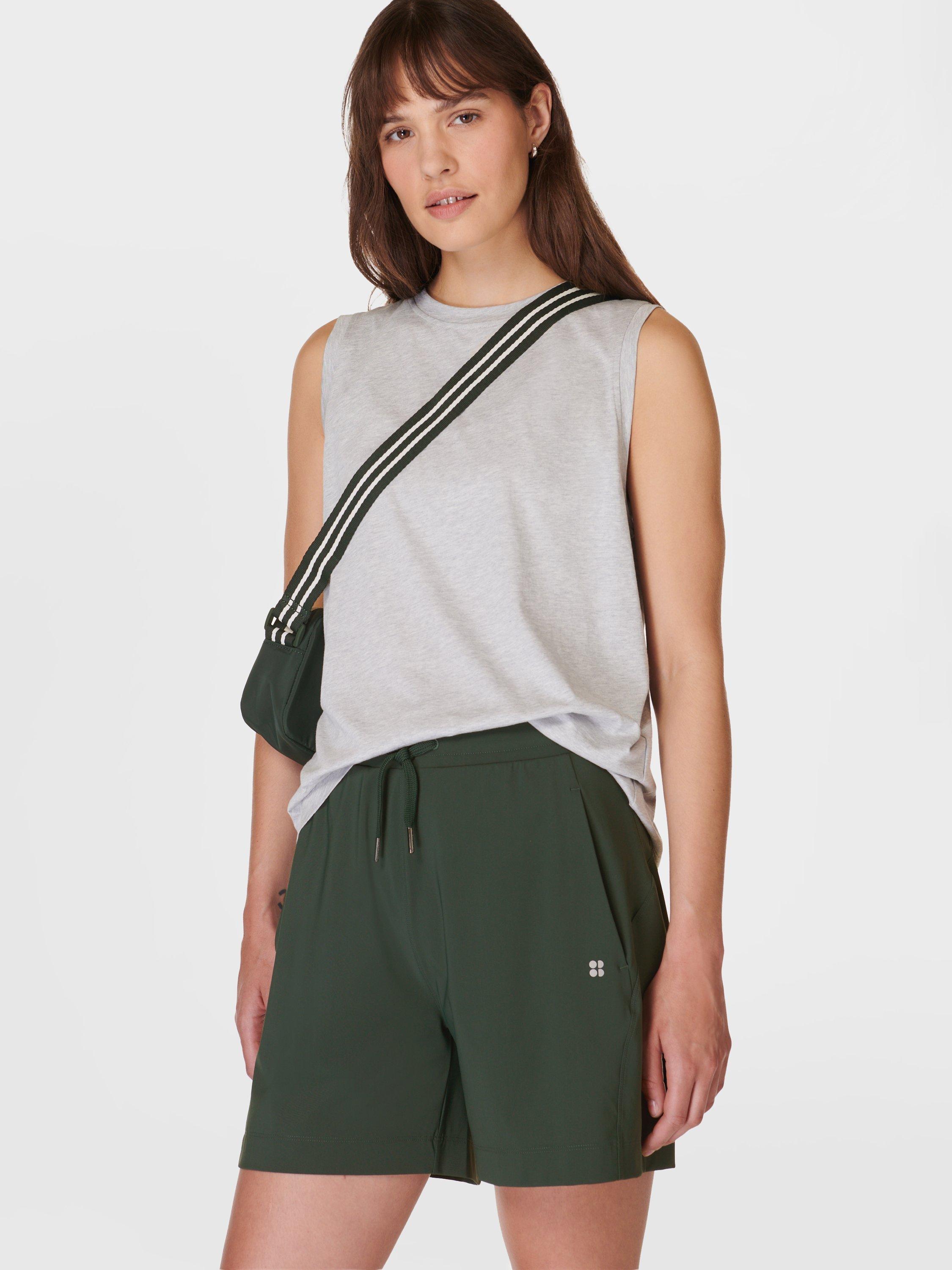 Product image 2 of 8, which shows Sweaty Betty Explorer 5.5" Shorts, Trek Green, XXS